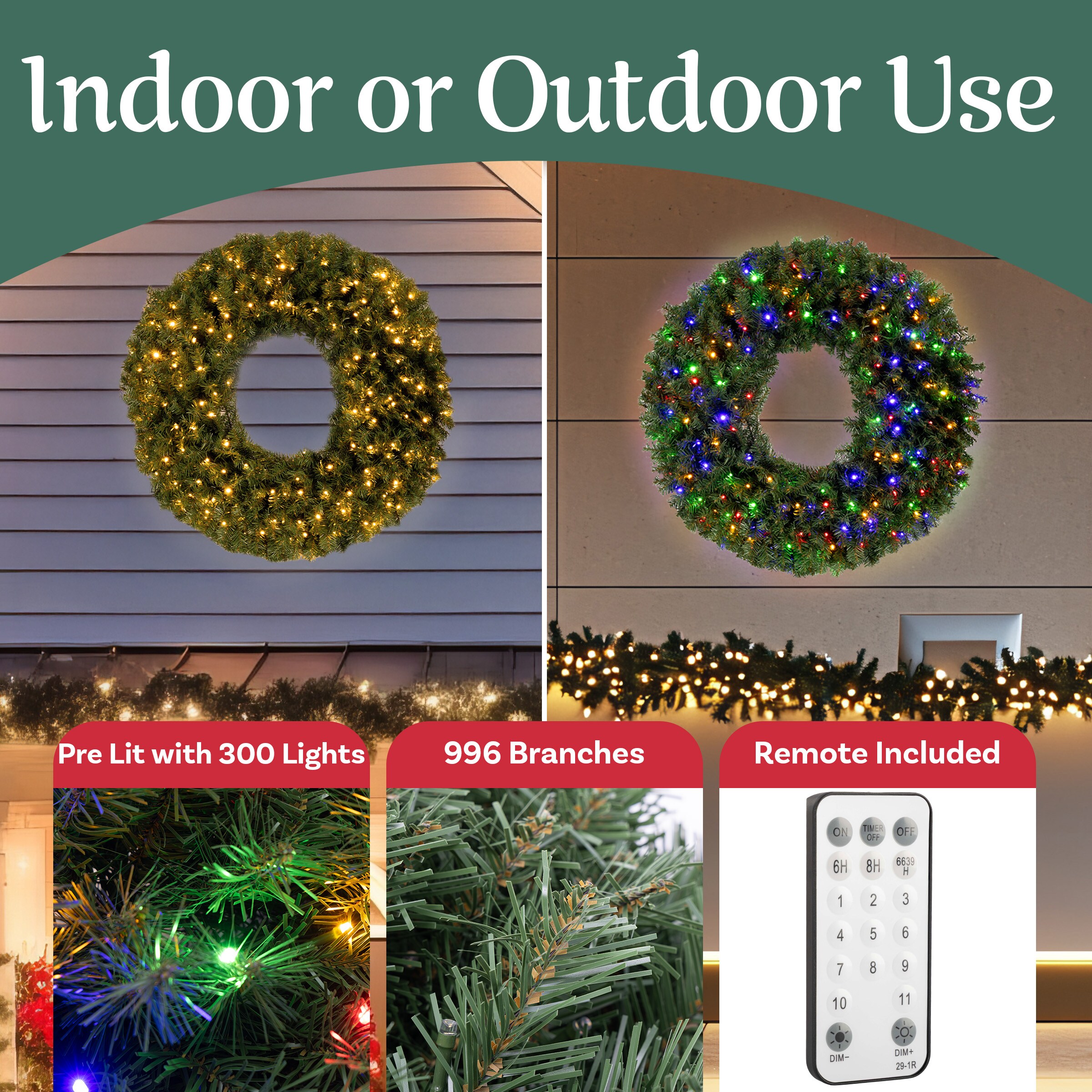 Elf Stor 50-200-60 Artificial-Christmas-Wreaths - View #3