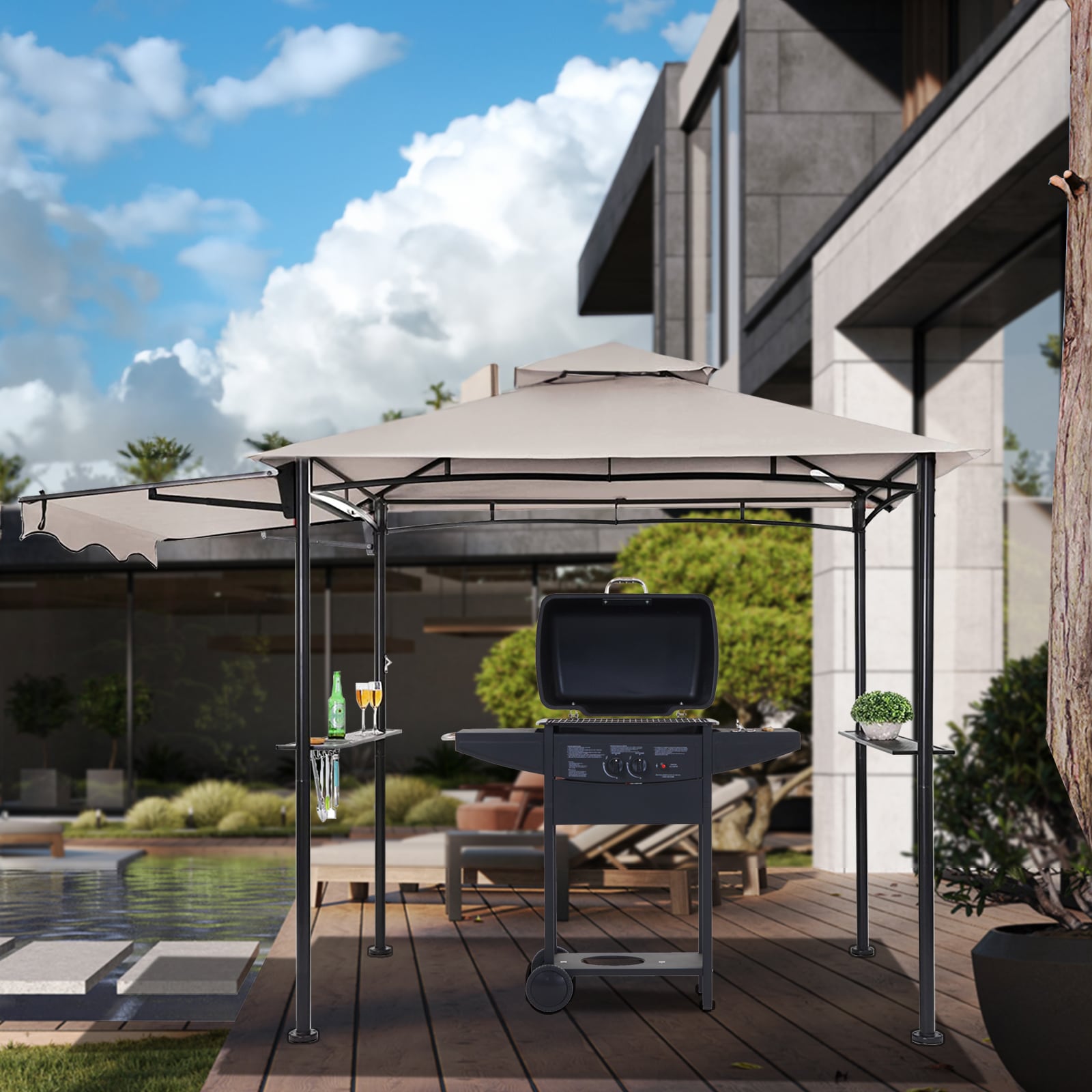StarEcho SKPE-GREY Wood-Resin-Gazebos - View #7