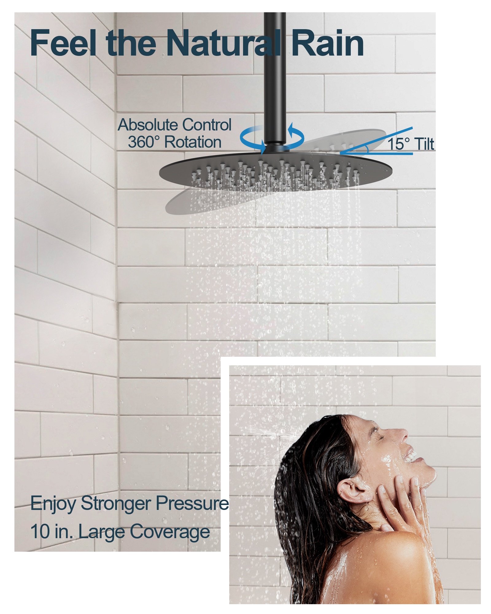 GRANDJOY FL2558-MB Tub-Shower-Faucets - View #5