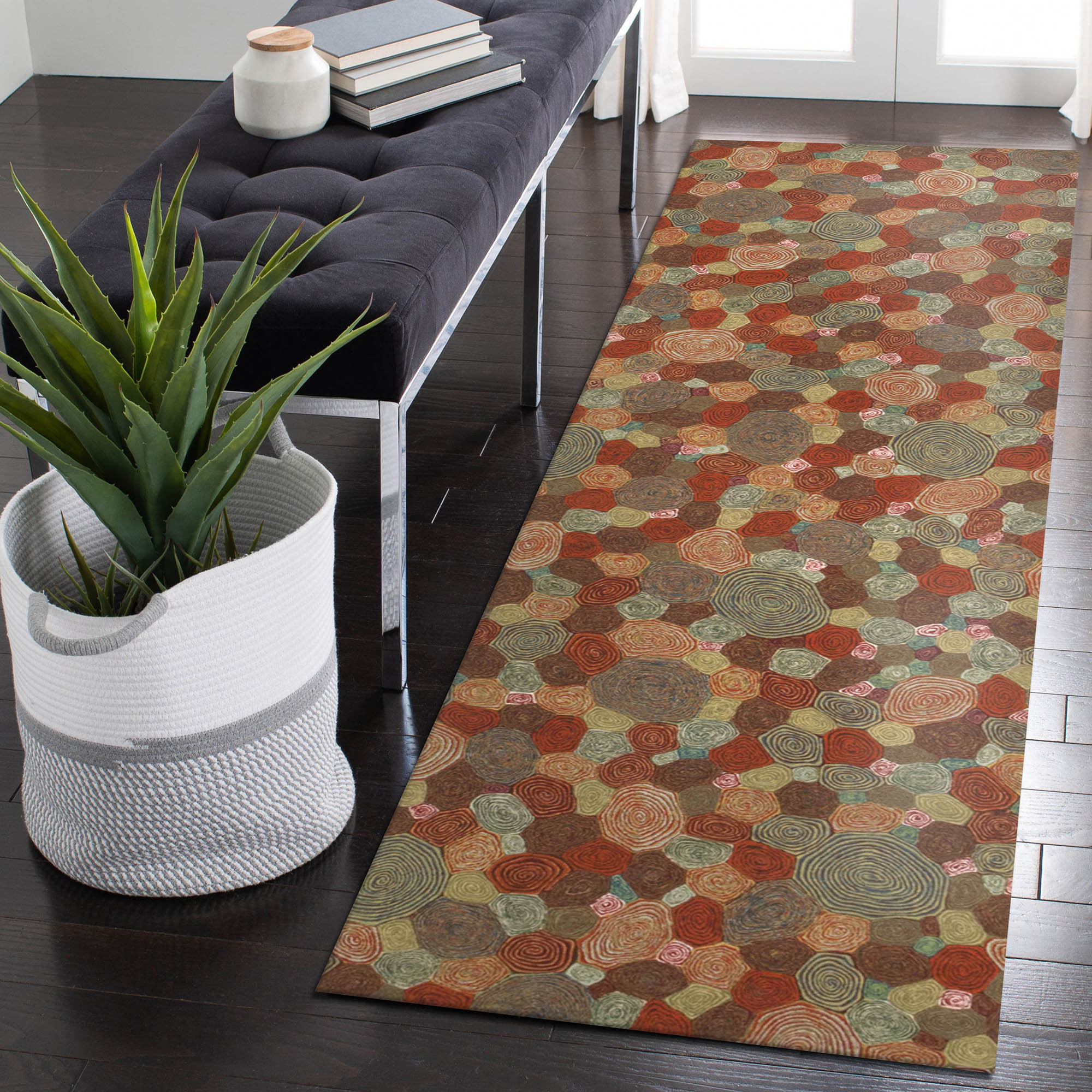 Liora Manne VEBR8310224 Visions III 2 x 8 (ft) Polyester Fiesta Rectangular Indoor/Outdoor Abstract Bohemian/Eclectic Runner rug