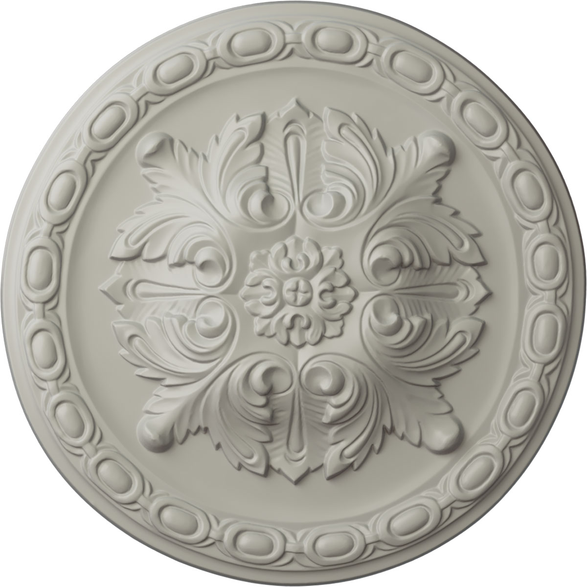 Ekena Millwork CM12STPCF Stockport 11.75-in W x 11.75-in L Painted Pot Of Cream Polyurethane Whole Ceiling Medallion