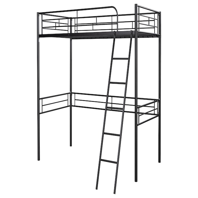 CASAINC Black Twin Contemporary Bed Frame in the Beds department at ...