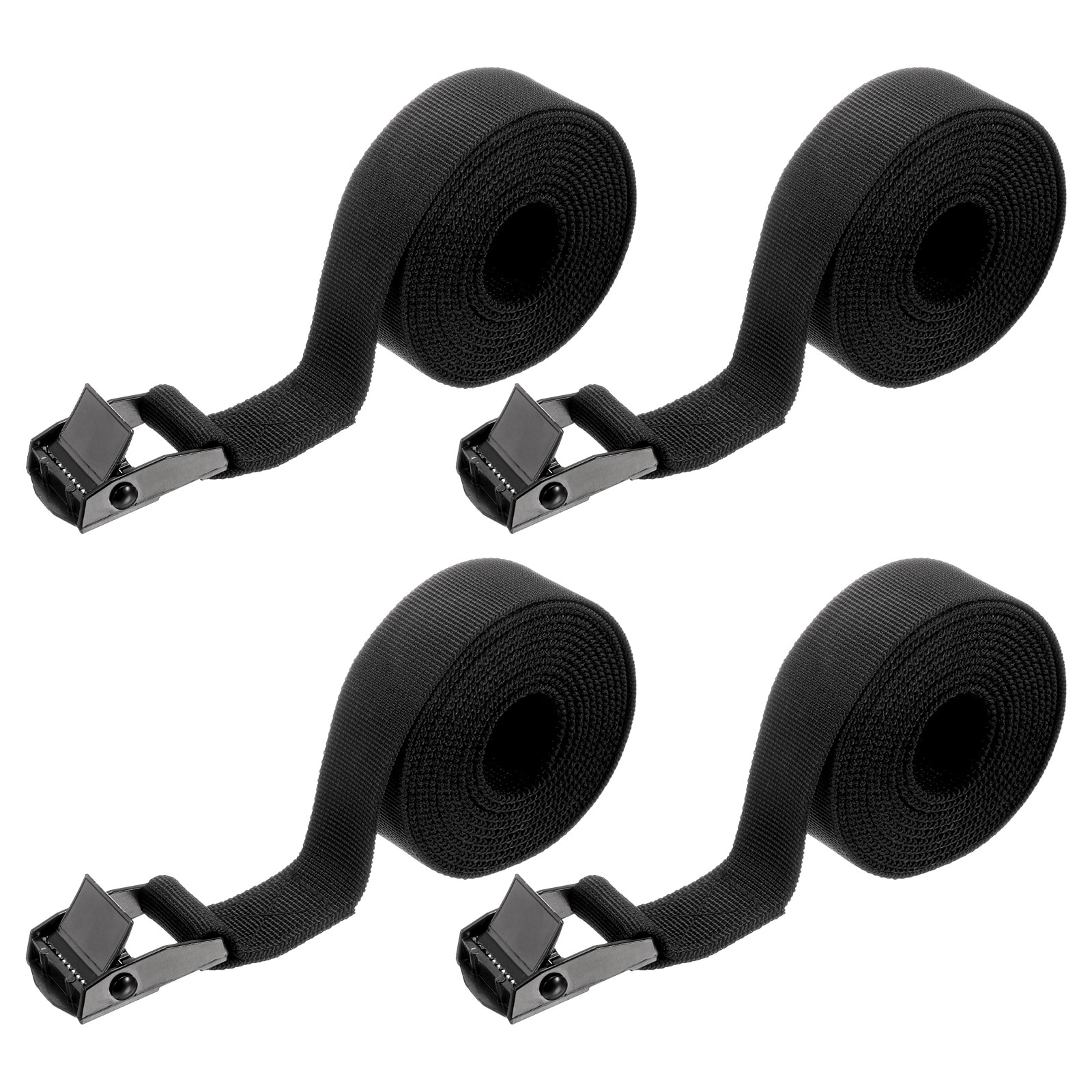 Harfington 4pcs Straps Tie Downs 3.28 ft x 0.98 Inch 551lb Safe Work Load Cargo Lashing Straps for Cargo Moving Trucks Luggage Black