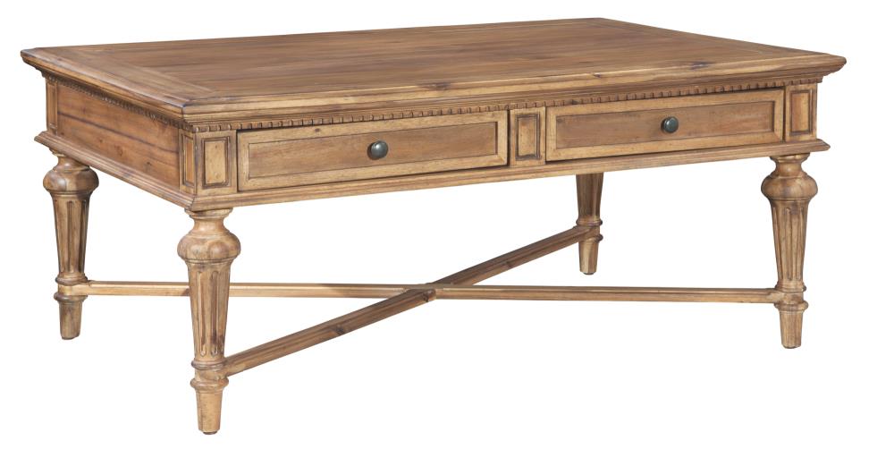 Hekman 23301 Wellington hall Occassional Wellington Natural Hall Mindi Wood Veneer Farmhouse Coffee Table with Storage