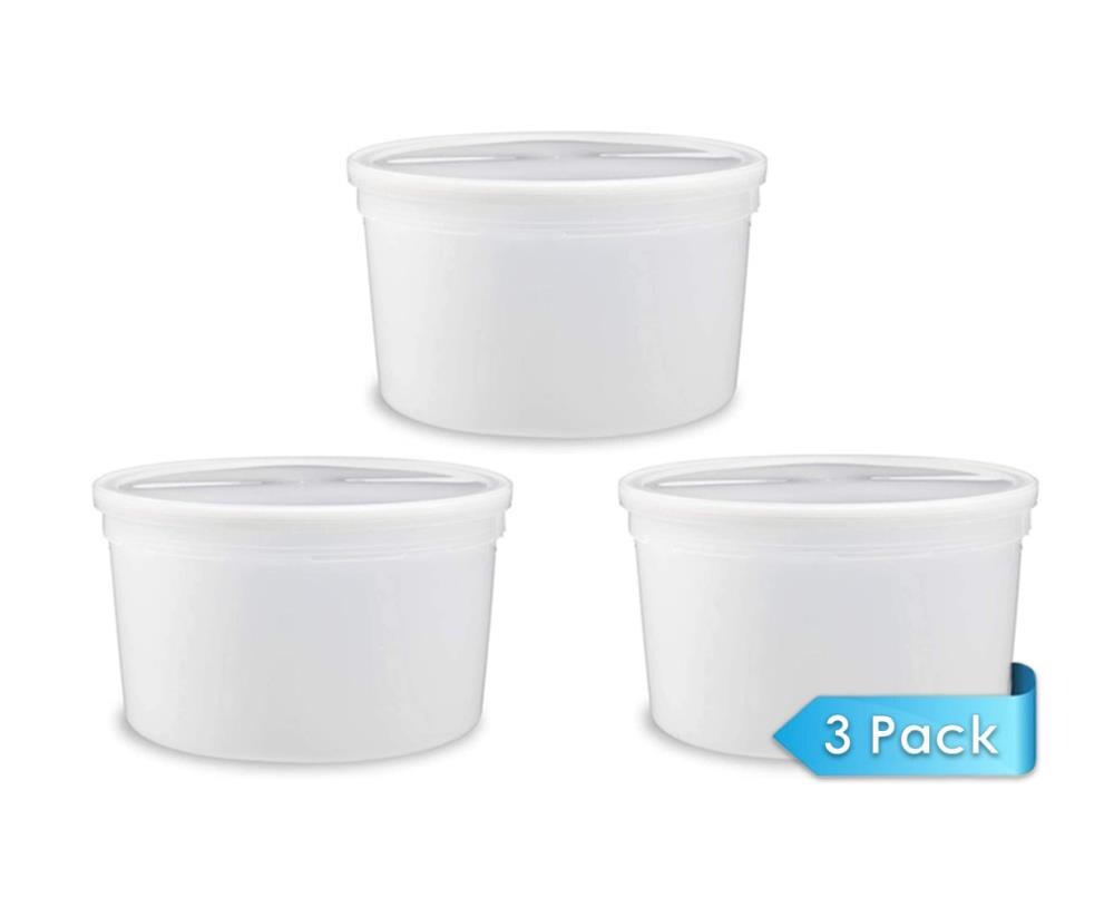 3 Gallon White Plastic Ice Cream Container Lid - ePackageSupply