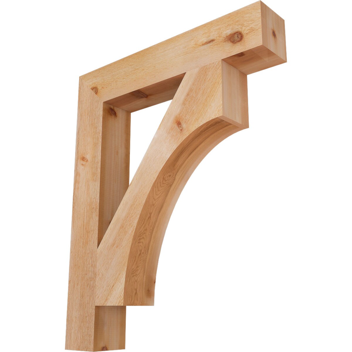 Ekena Millwork BKT06X34X42WTL05RWR Westlake block rough sawn 6-in x 34-in x 42-in Western red cedar Brown Wood Standard bracket