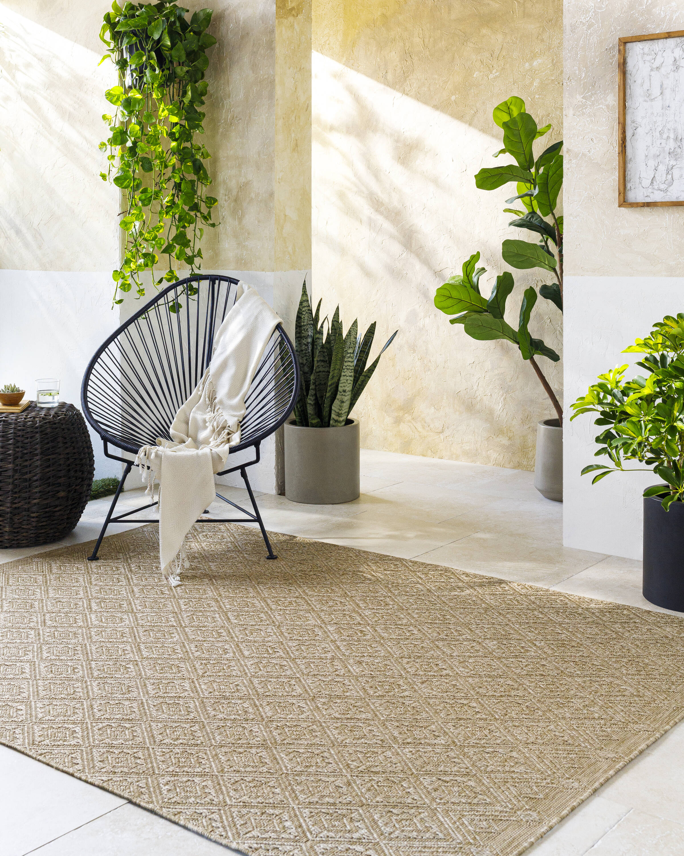 Livabliss SDR2317-537 Sandra 5 x 7 (ft) Polypropylene Prairie Dust Rectangular Indoor/Outdoor Geometric Farmhouse/Cottage Area rug