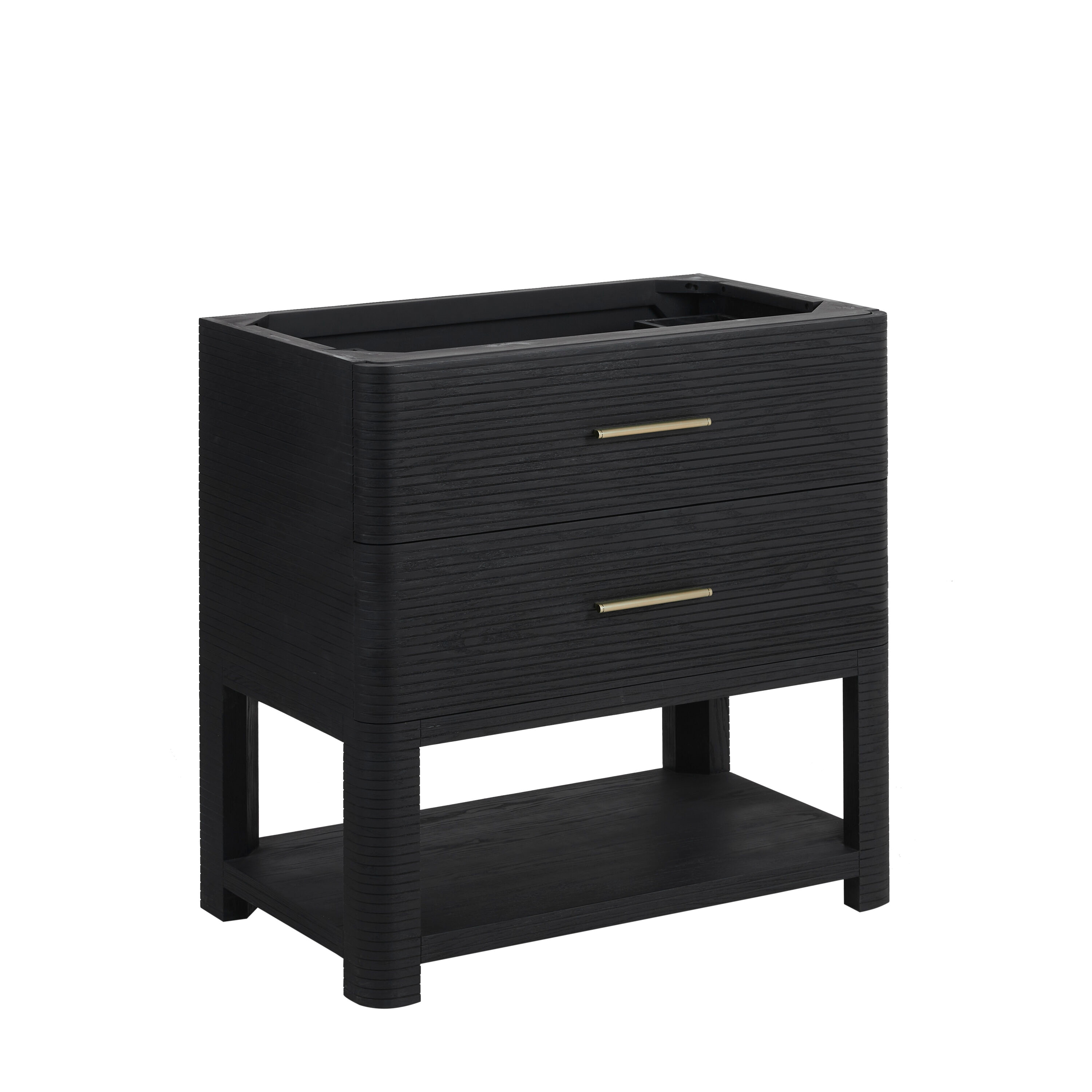 James Martin Vanities D704-V36-CBO Lucian 36-in Carbon Oak Bathroom Vanity Base Cabinet without Top