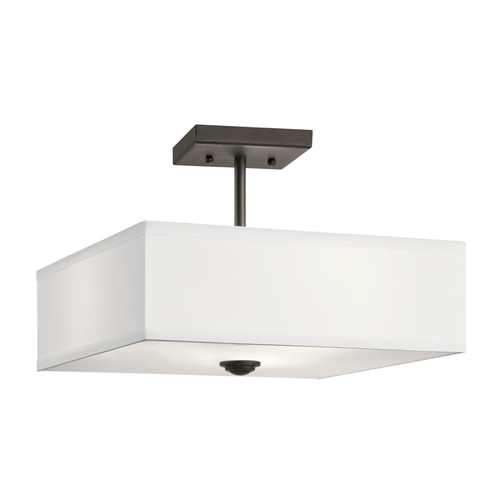 Kichler 43691OZ Shailene 1 -Light 14-in Antique Bronze Semi Flush Mount Light