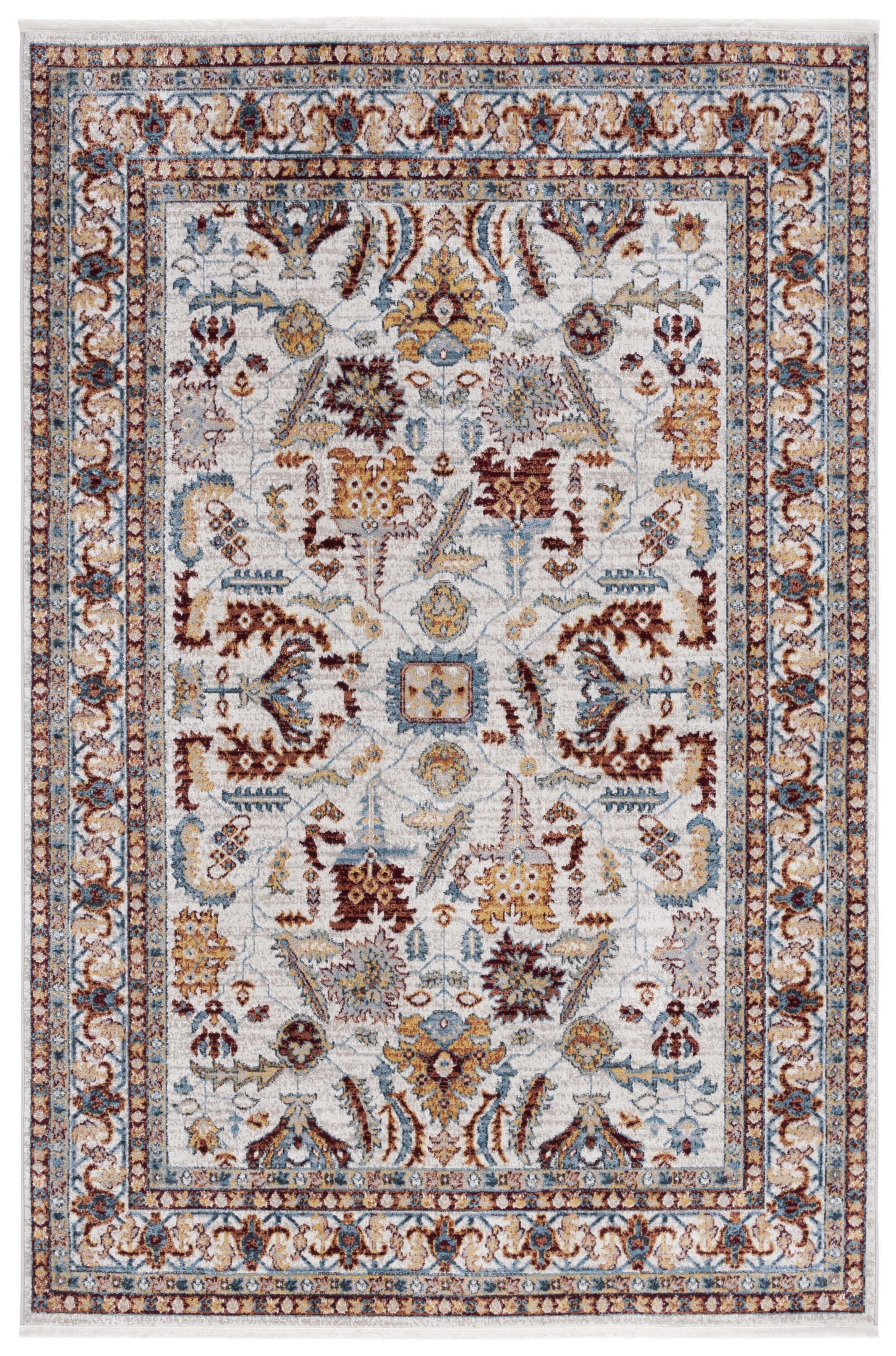 Reversible Bayside Blue Synthetic 8' x 10' Easy-Care Area Rug