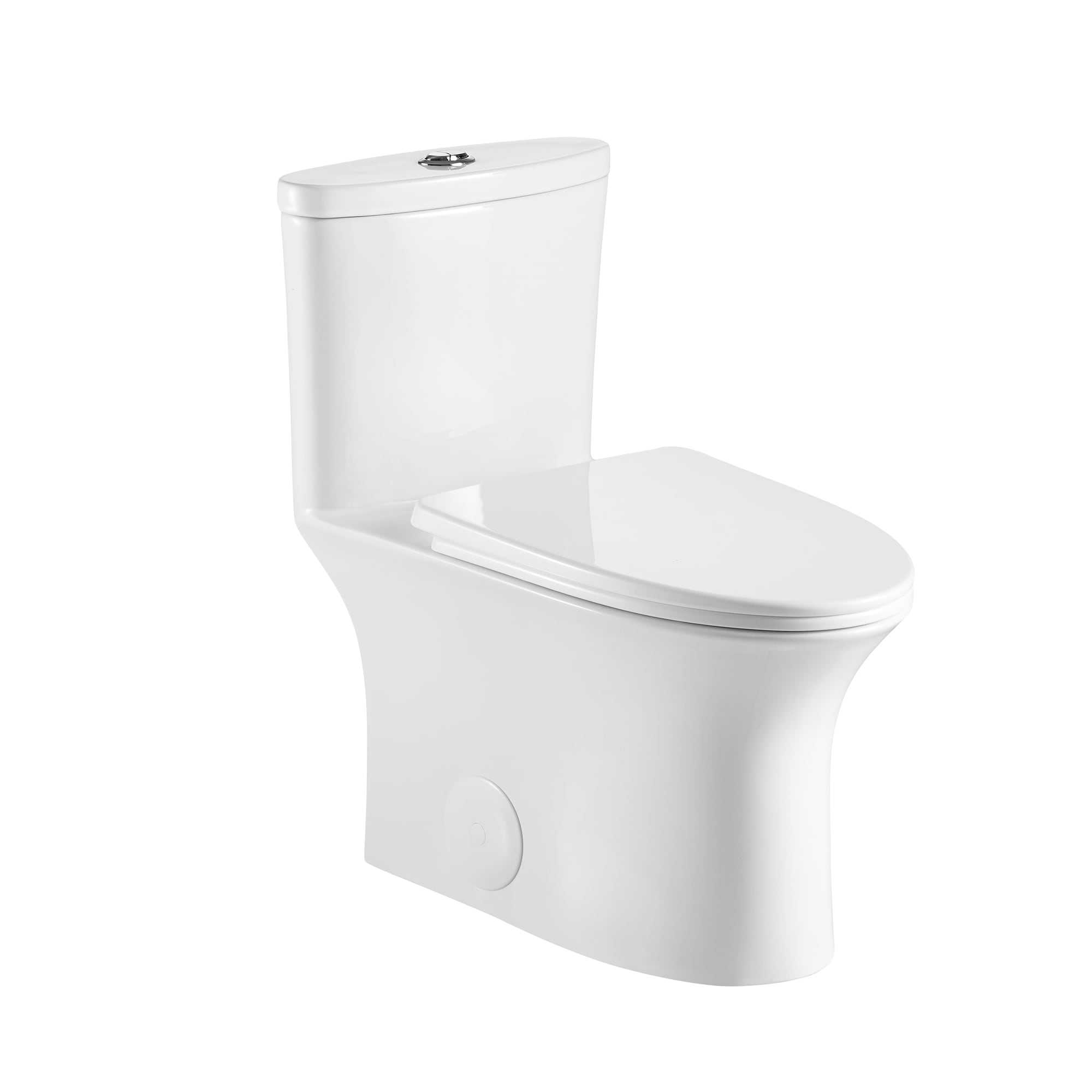Eridanus White Dual Flush Elongated Standard Height Soft Close Toilet ...