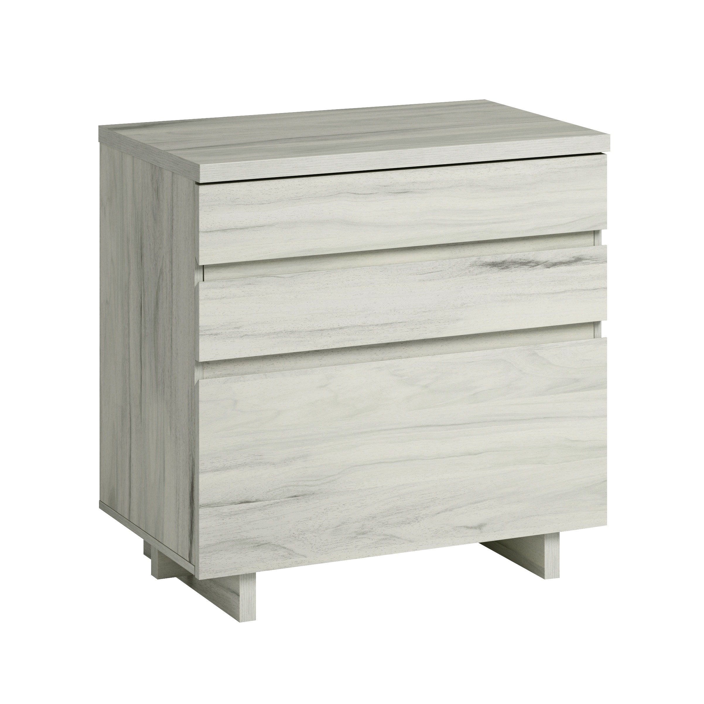 Huluwat Lateral File with Large Drawers Off White and Gray finish