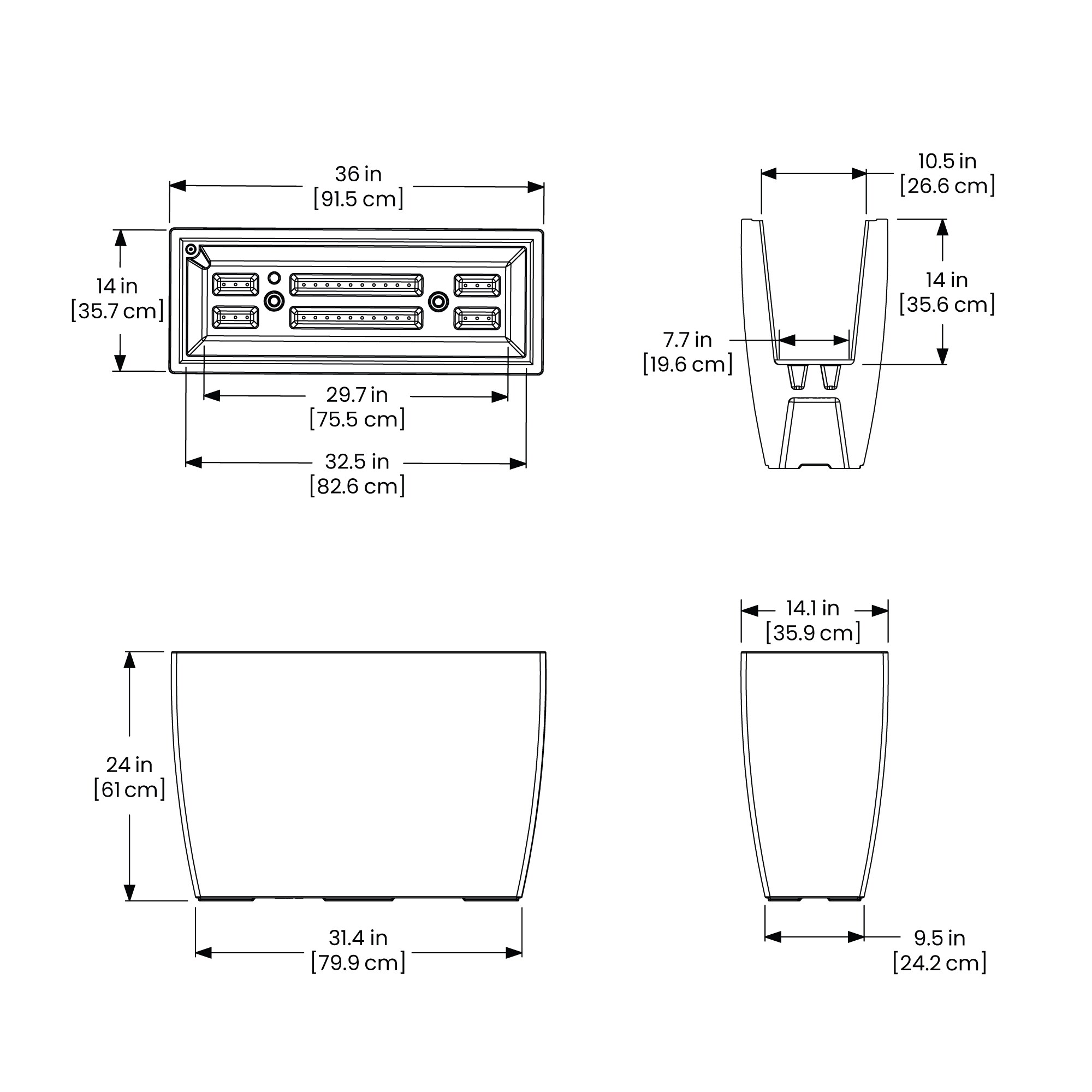 Mayne 8836-GRG Planter-Window-Box - View #7