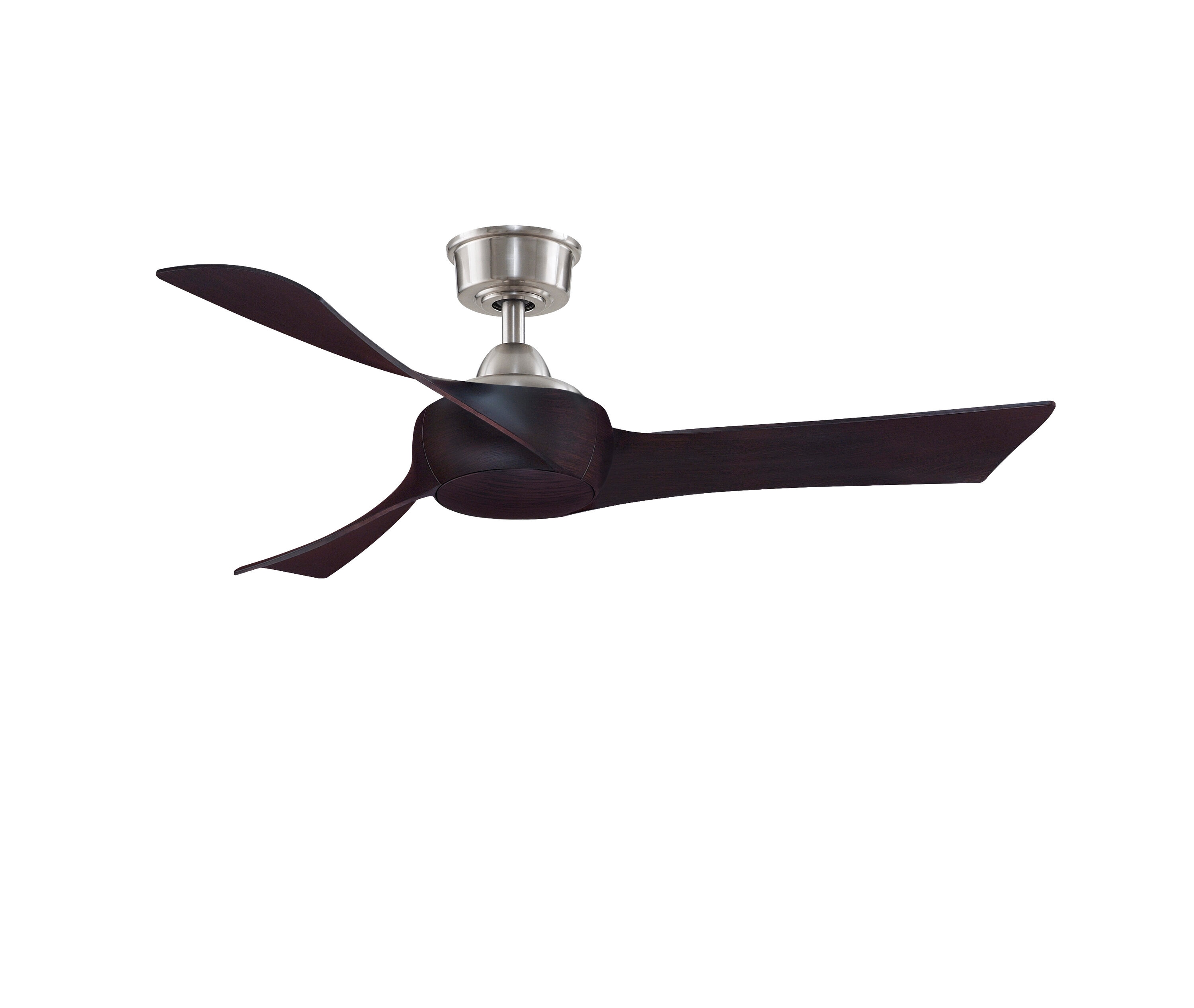 Fanimation FPD8530BN-48DWA Wrap Custom 48-in Outdoor Smart Brushed Nickel with Dark Walnut Blades Ceiling Fan Light Kit Compatible - Remote Included ( 3 -Blade )