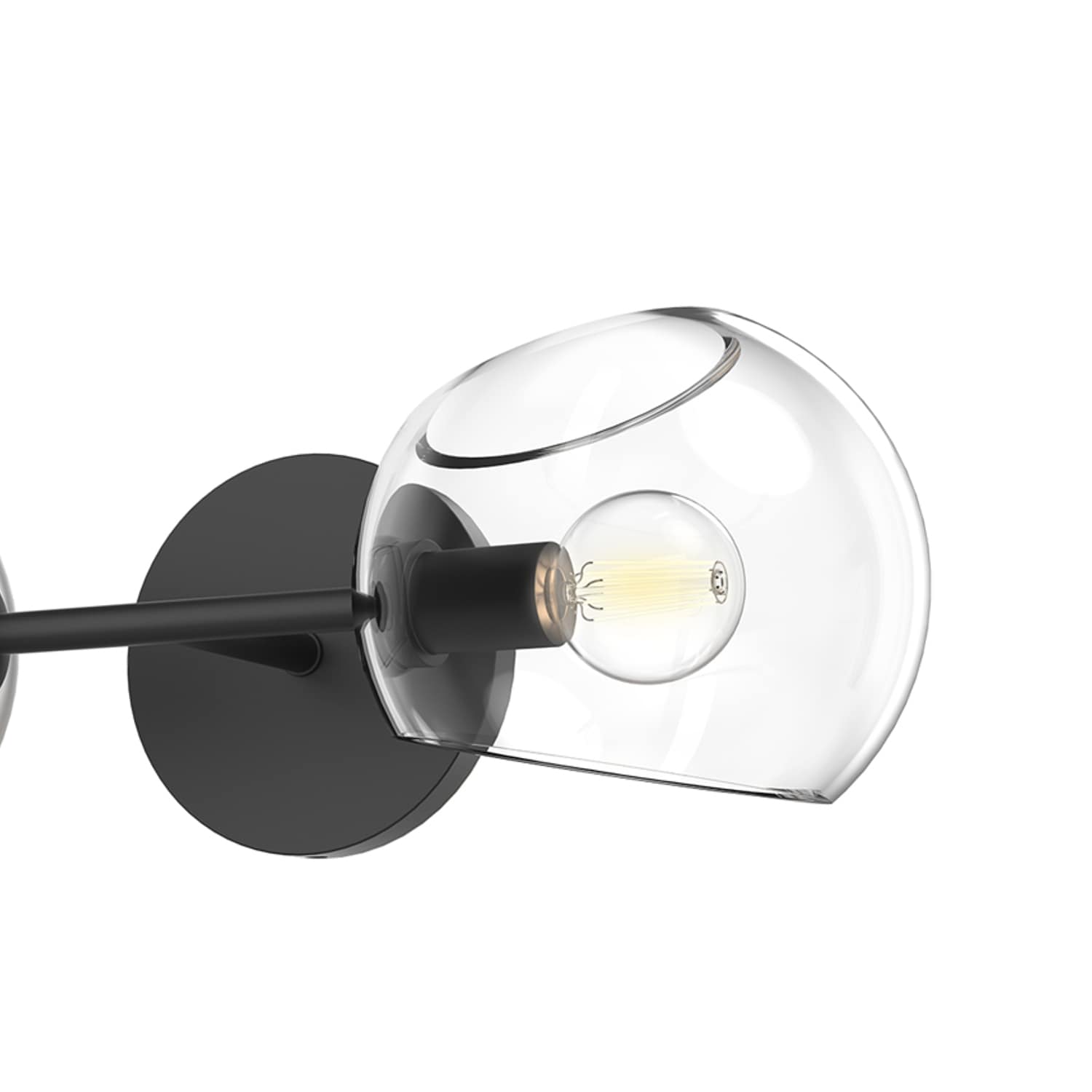 Willow Matte Black 2-Light Vanity with Clear Glass Shades