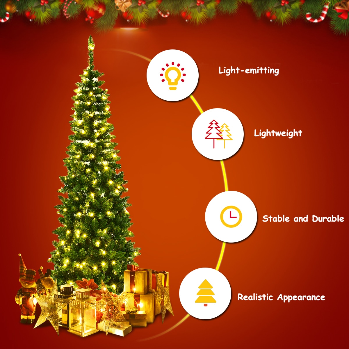 Costway CM22071 Artificial-Christmas-Trees - View #4