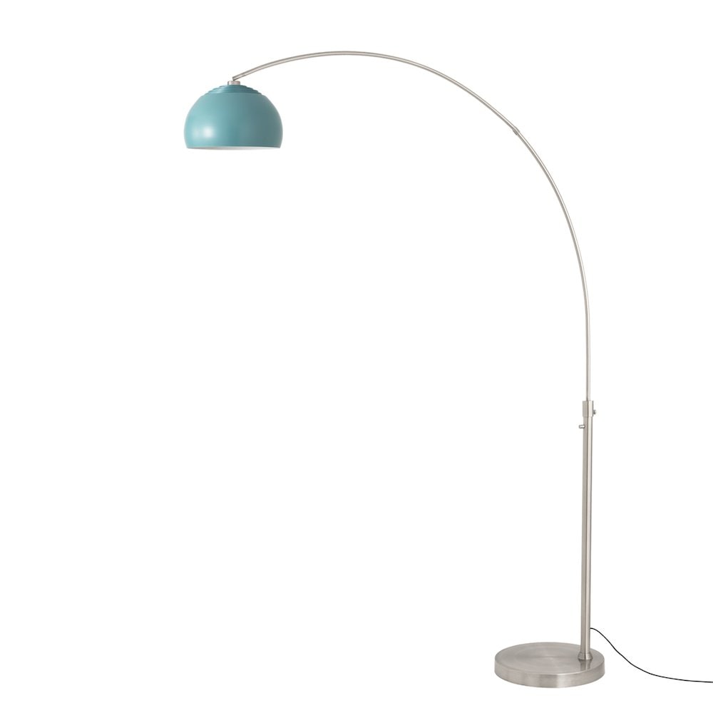 NOVA of California Float Half Dome Arc Lamp – Satin Nickel Steel Base Pool Blue Dimmable Sansujyuku sansujyuku.com