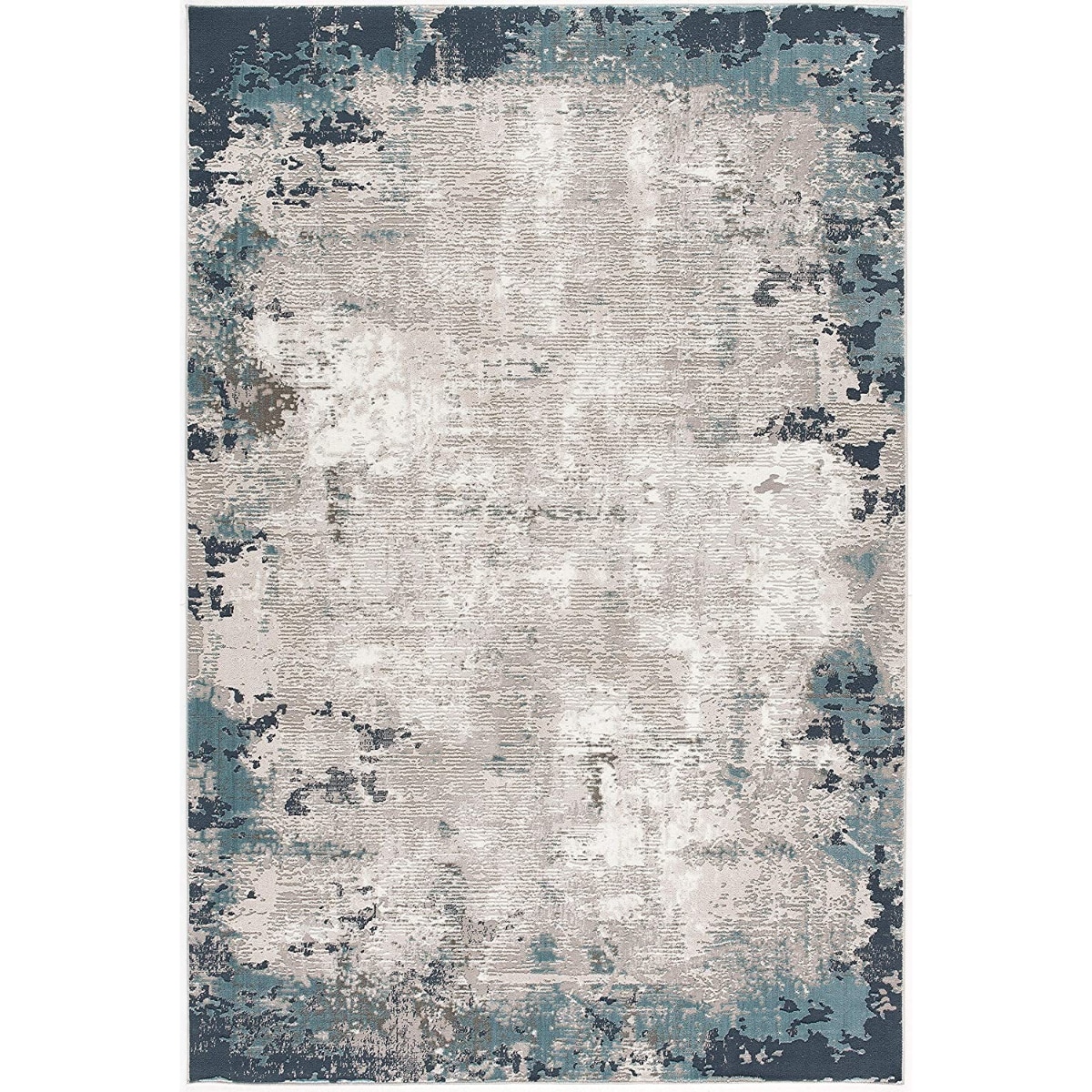 HomeRoots 4000392123 7 x 10 (ft) Polypropylene Blue Rectangular Indoor Abstract Area rug