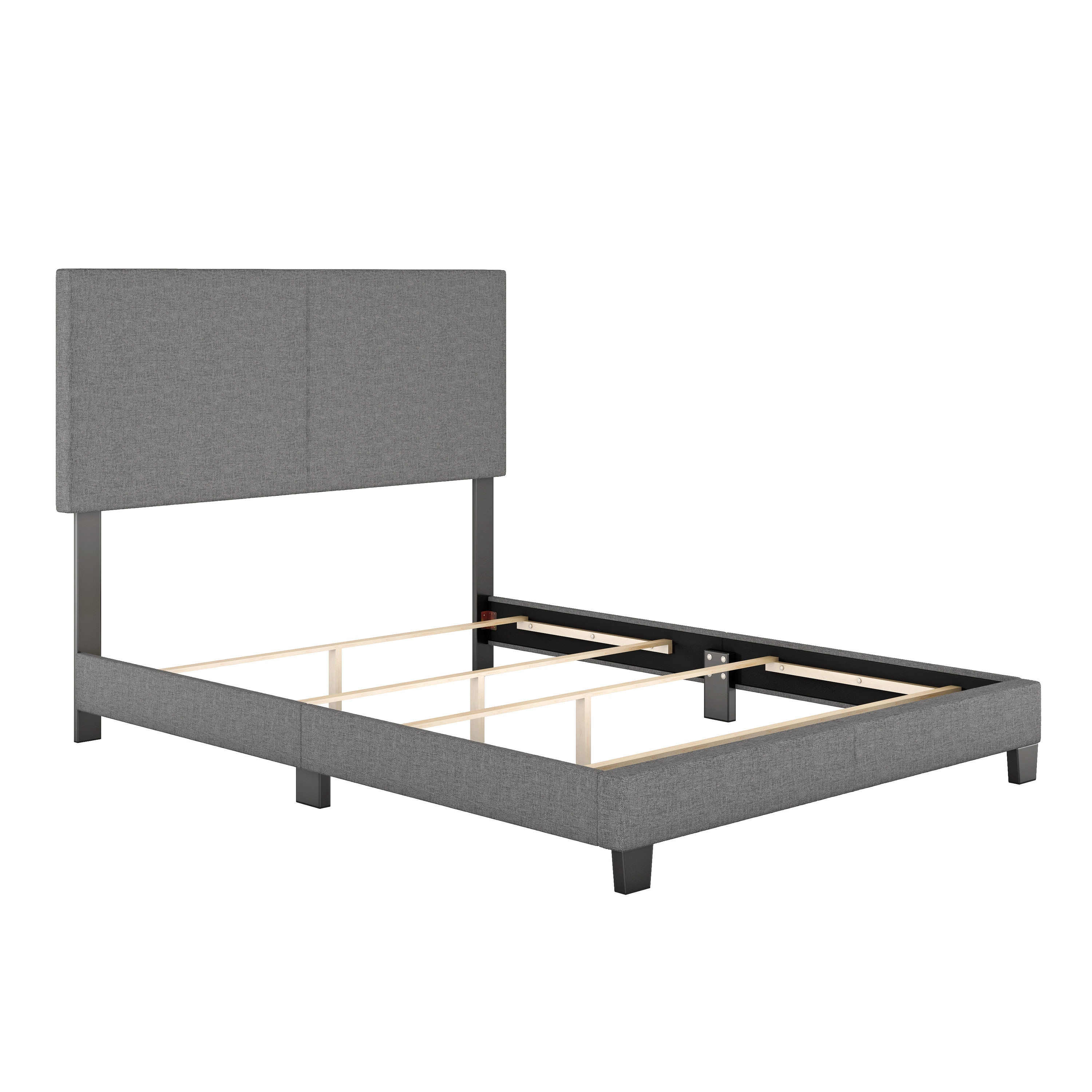 PerformaRest Morgan Grey Full Faux Leather Bed Frame in the Beds ...