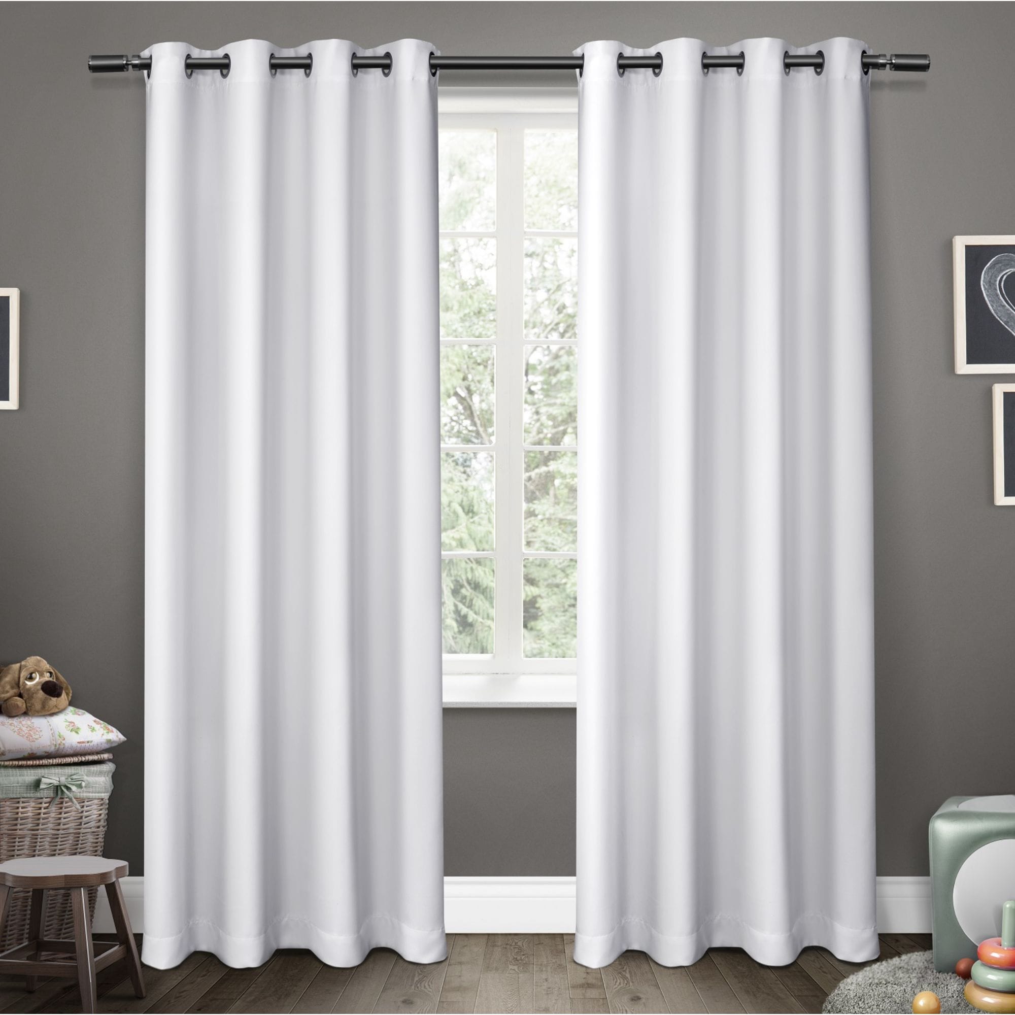 White 2024 Room Darkening Curtains