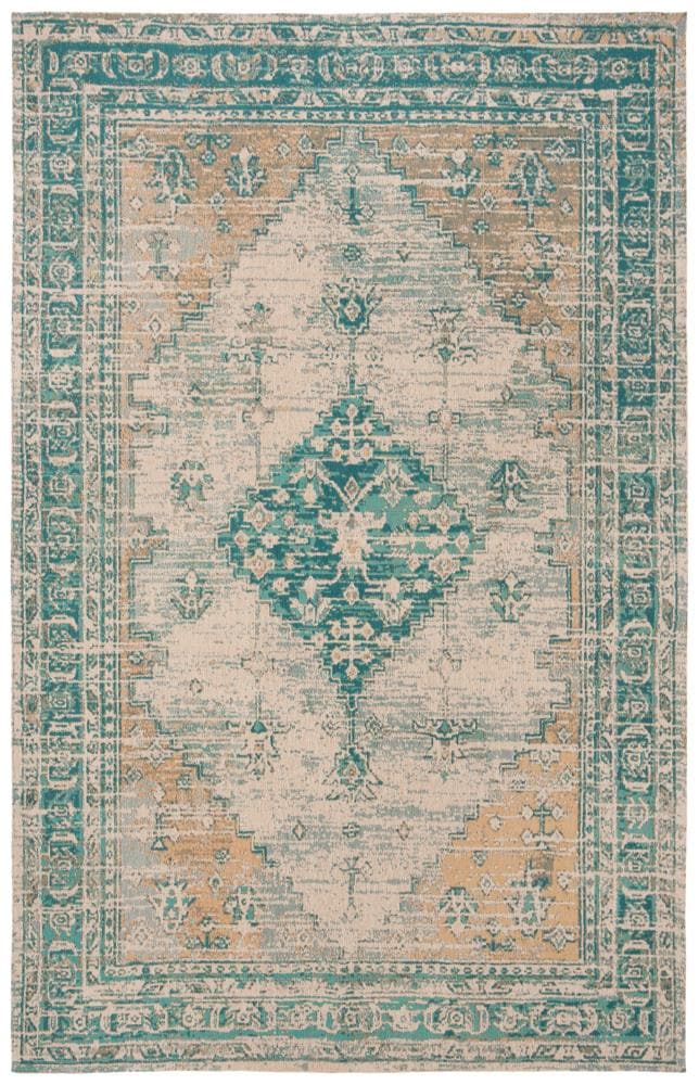 Safavieh CLV113J-5 Classic Vintage Hayla 5 x 8 (ft) Loomed Polyester Aqua Rectangular Indoor Distressed/Overdyed Vintage Area rug