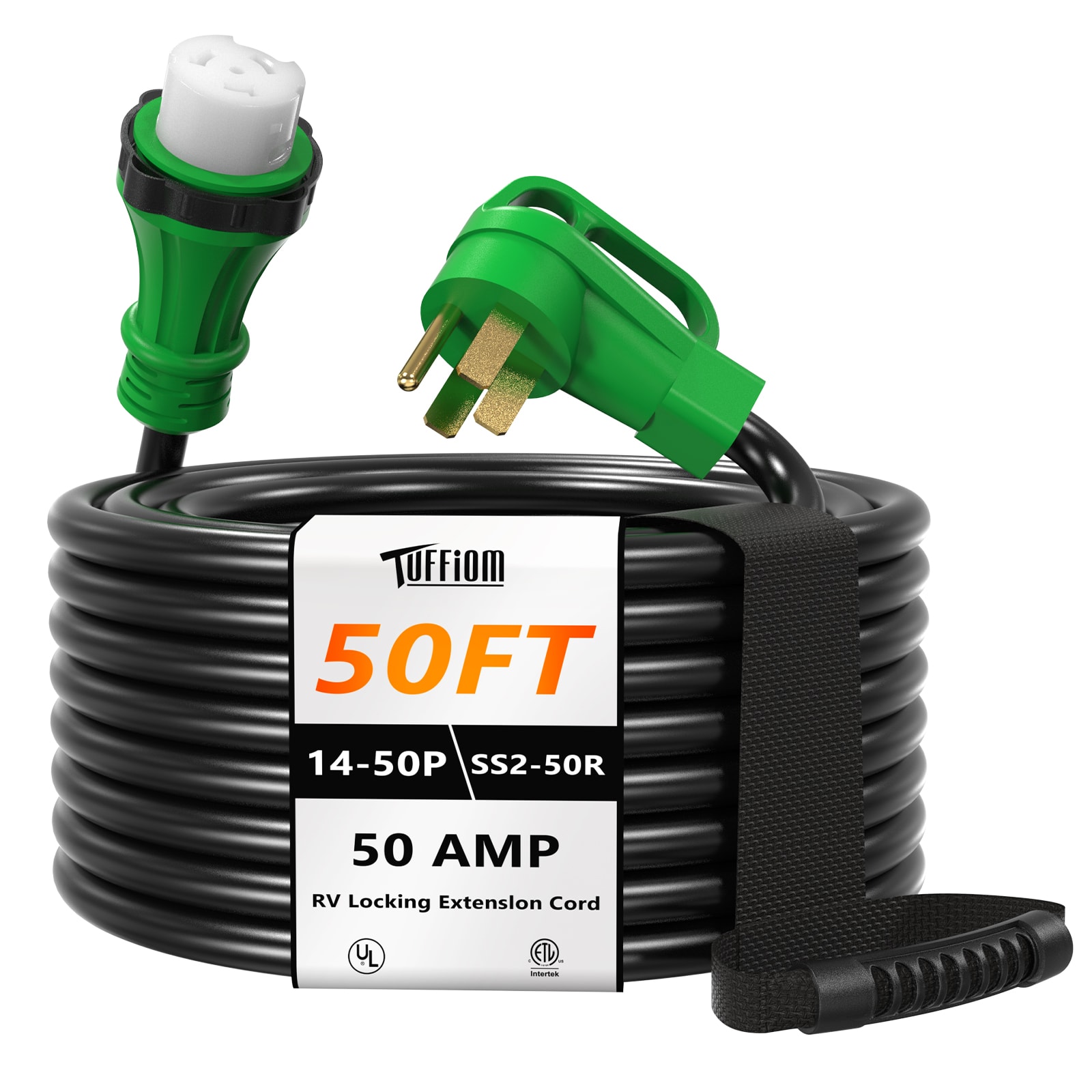 TUFFIOM 25FT 50 Amp RV Extension Cord 14-50P SS2-50R with Twist Lock ...