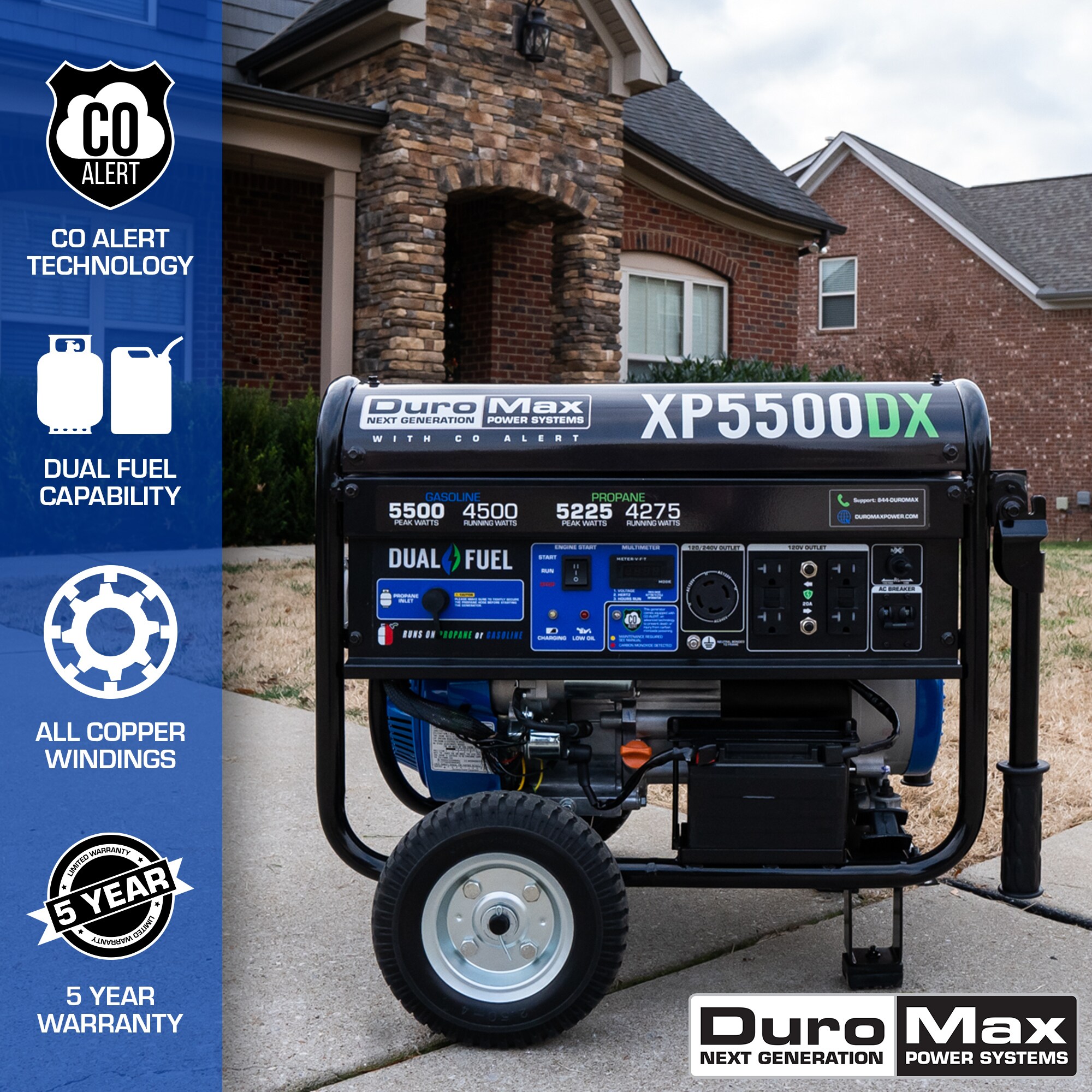 DuroMax 224cc Electric Start Camping and RV Ready 4500-Watt