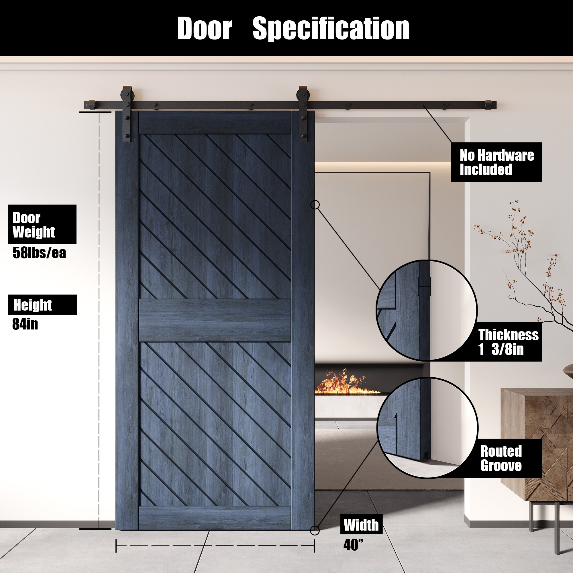 HOMACER XT2-4084-NA Barn-Doors - View #2