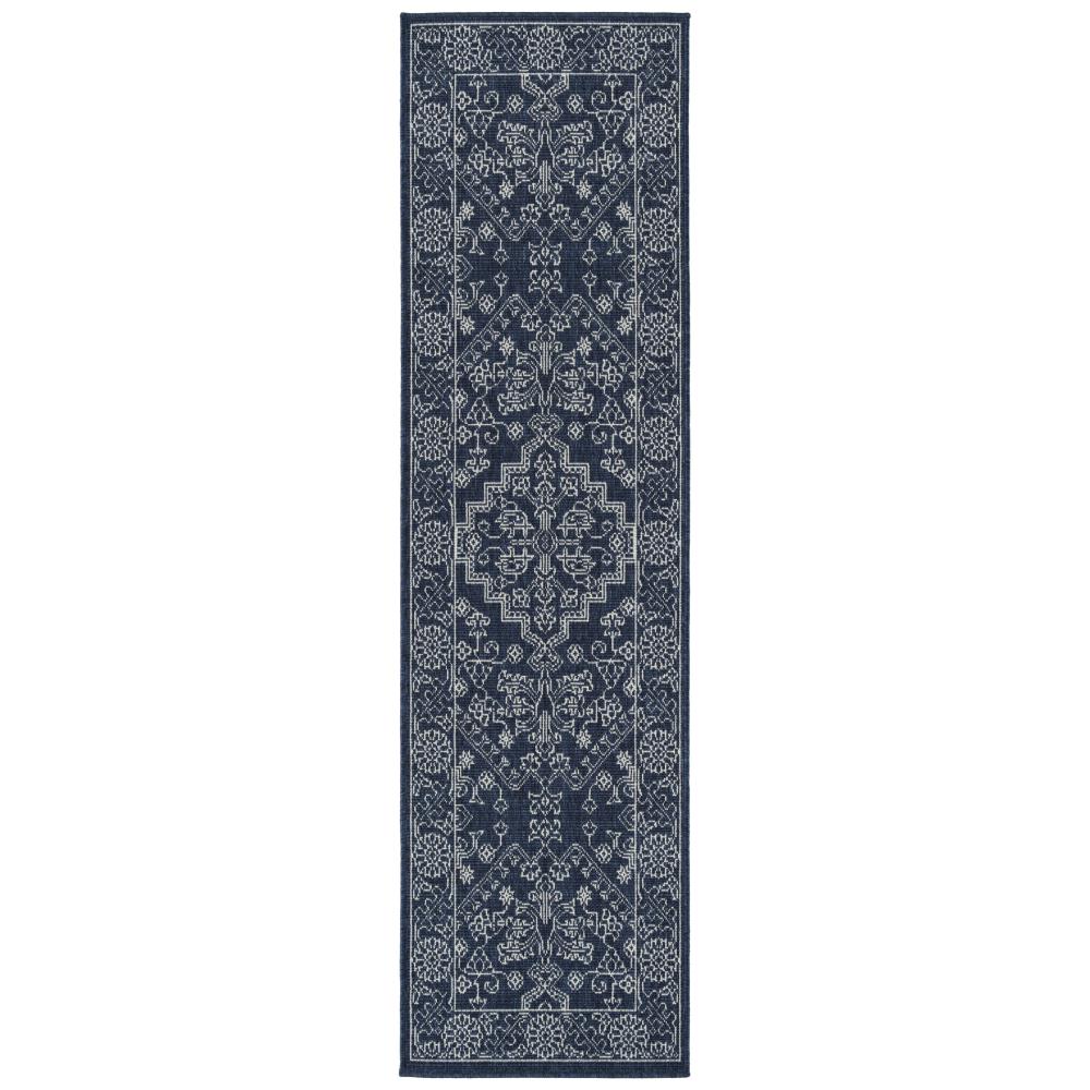 Kaleen Sunice 2 x 8 Navy Indoor/Outdoor Distressed/Overdyed Machine ...