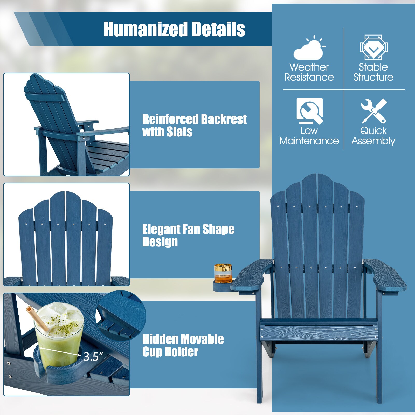 WELLFOR TDJ10983NY Patio-Chairs - View #3