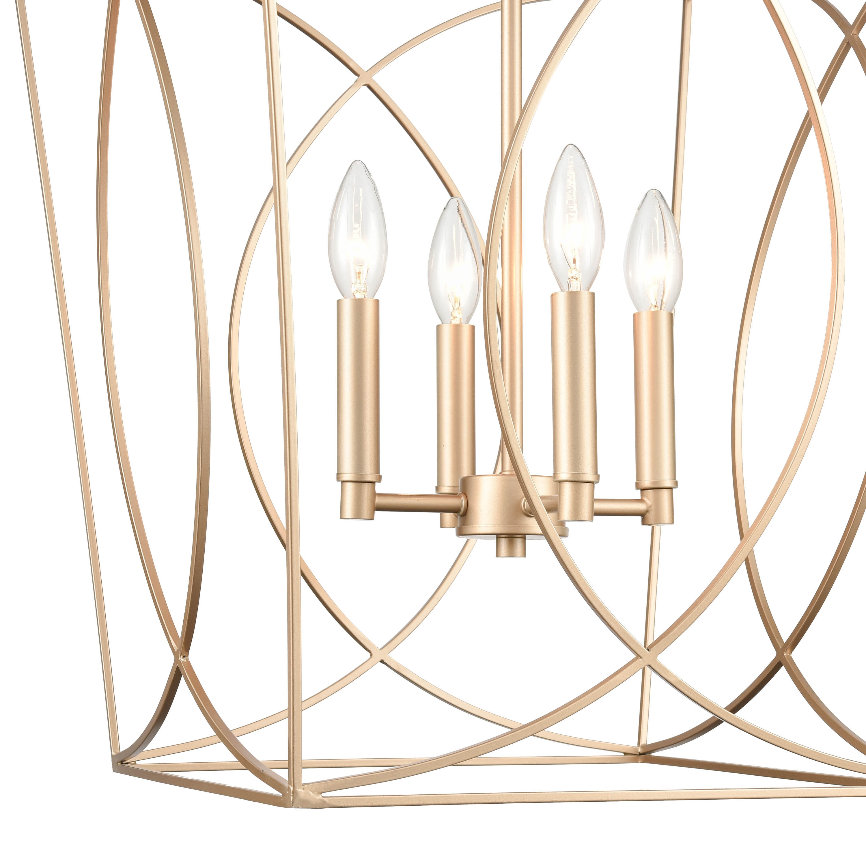 Modern Gold 4-Light Geometric Pendant Light