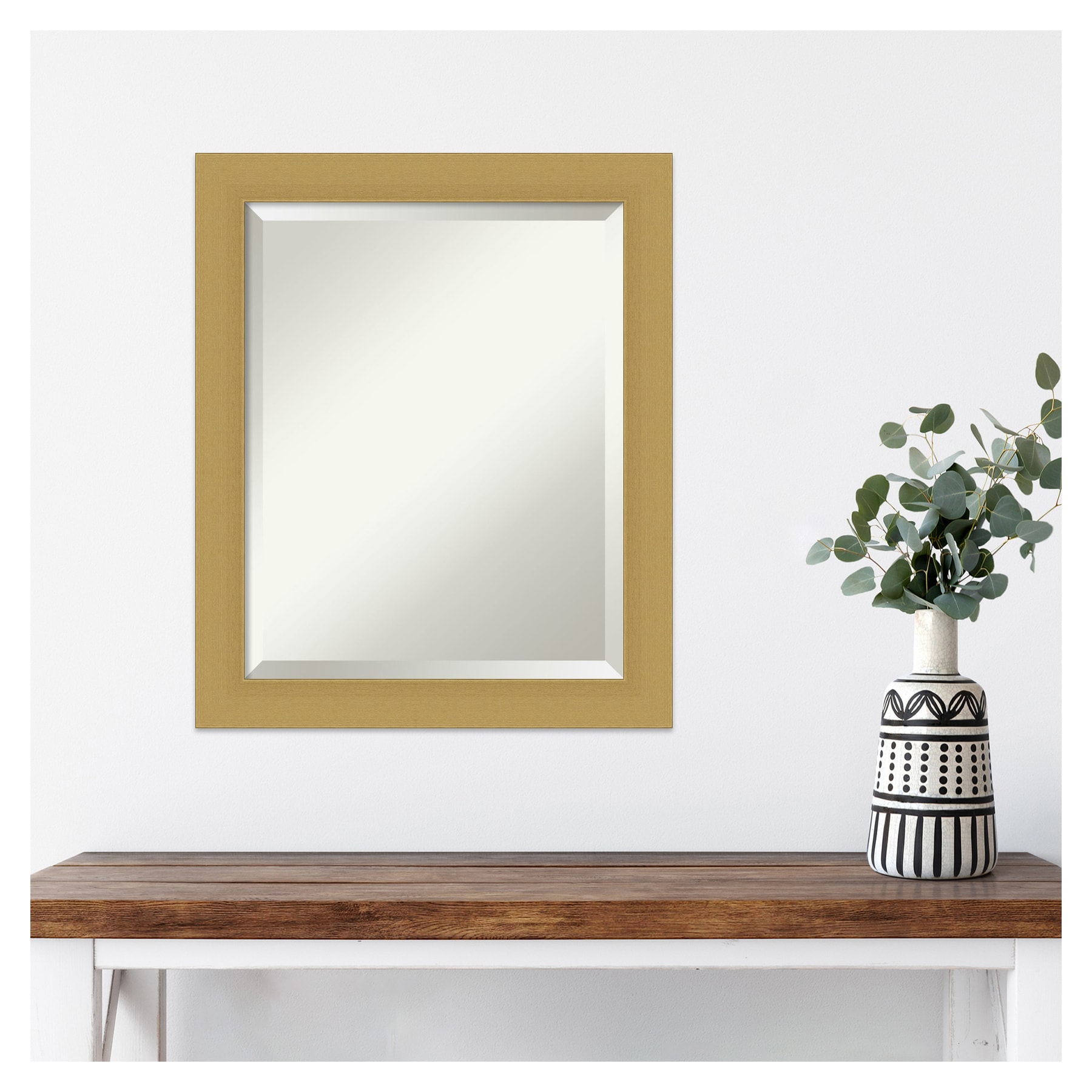 Grace Brushed Gold 19.5 x 23.5 Inch Beveled Wall Mirror