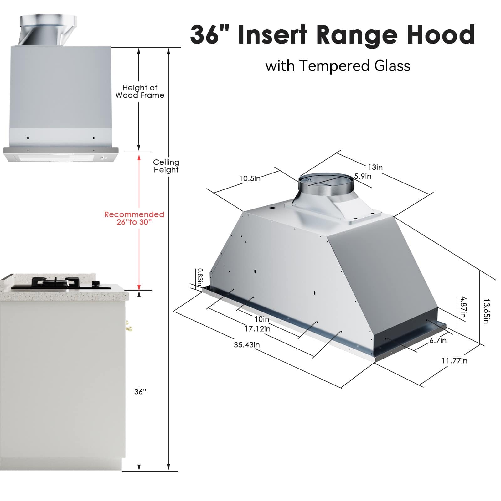 DIVAN DHB01-36BG Undercabinet-Range-Hoods - View #3