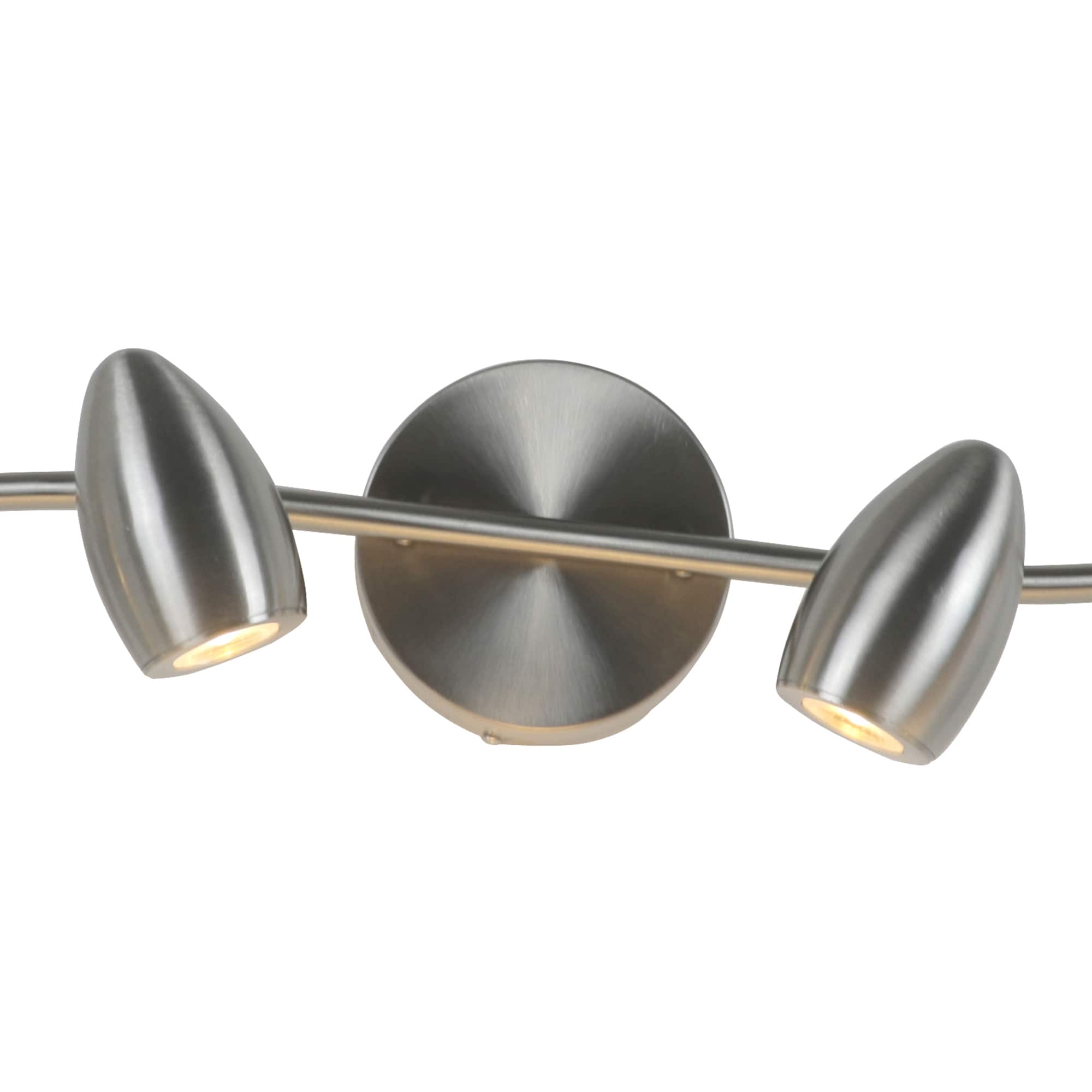 Brushed Nickel 4-Light Curved Track Bar with LED Lights