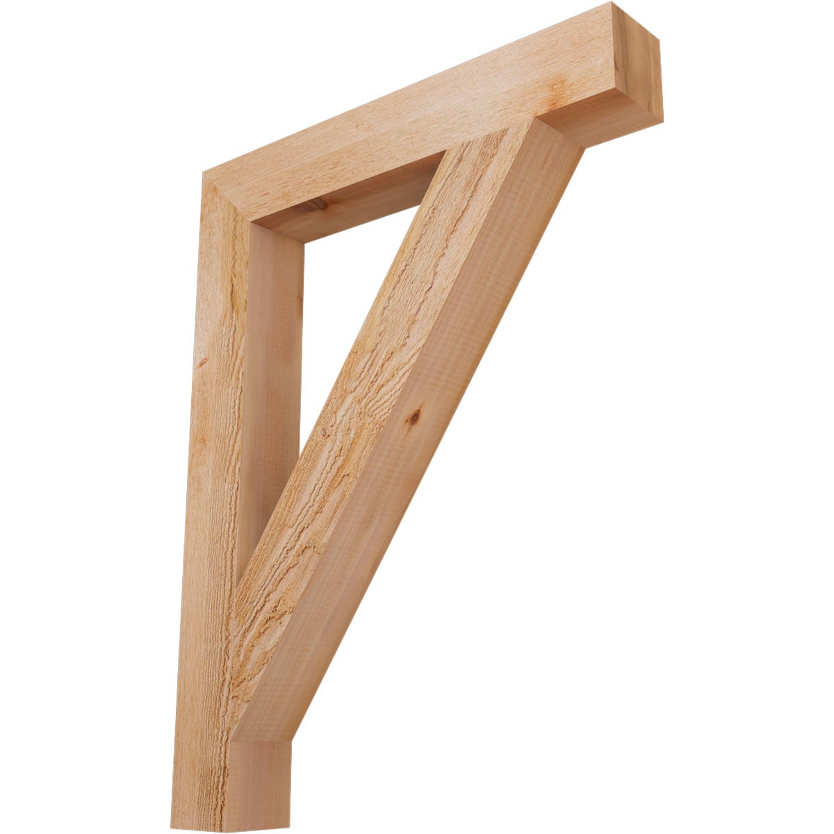 Ekena Millwork BKT04X26X34TRA05RWR Traditional block rough sawn 4-in x 26-in x 34-in Western red cedar Brown Wood Standard bracket