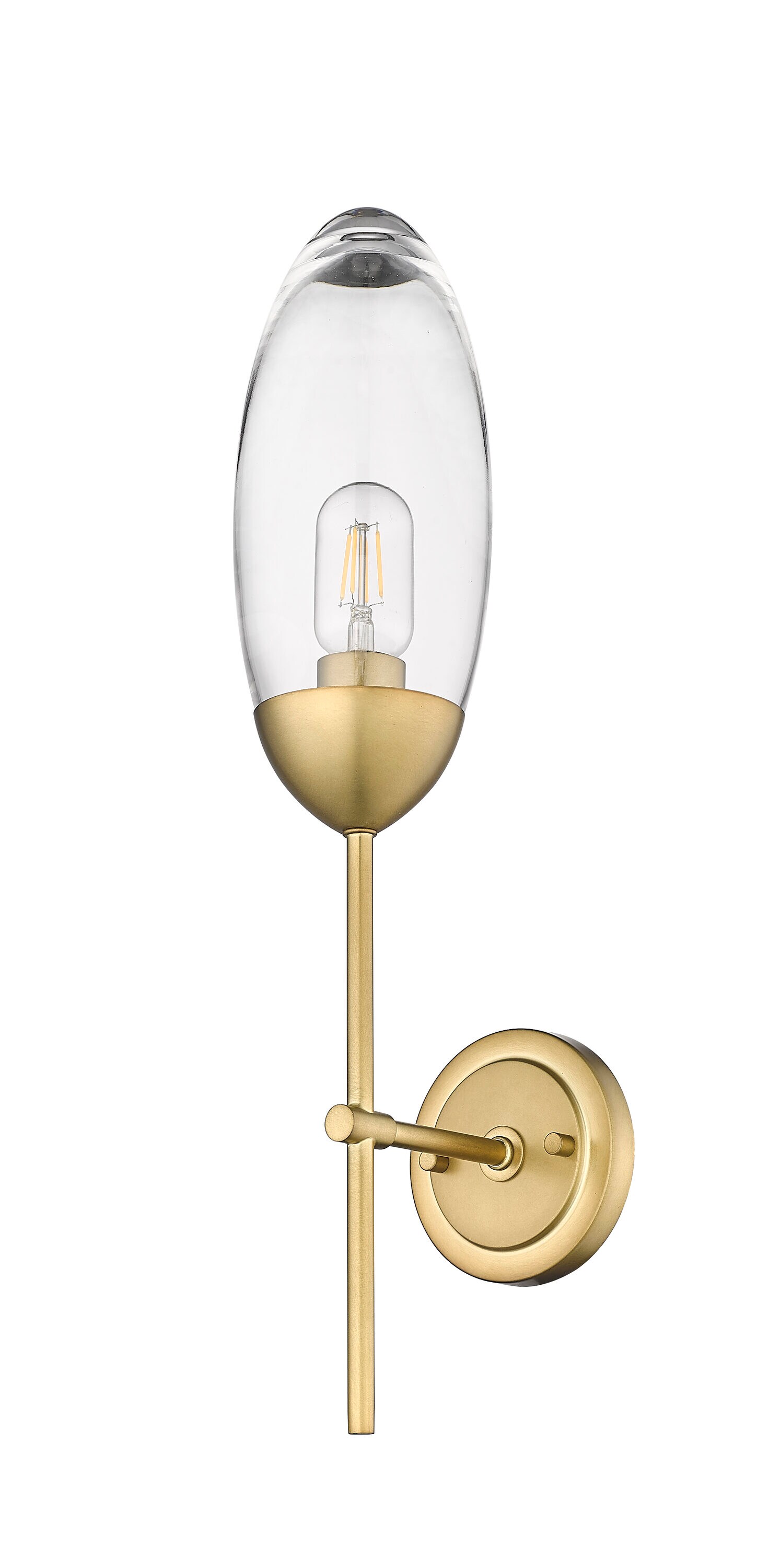 Sutton 2-Light Wall Sconce, Satin Brass