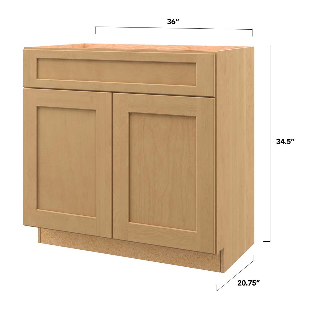 allen + roth Innsbrook 36-in Rye Bathroom Vanity Base Cabinet without ...