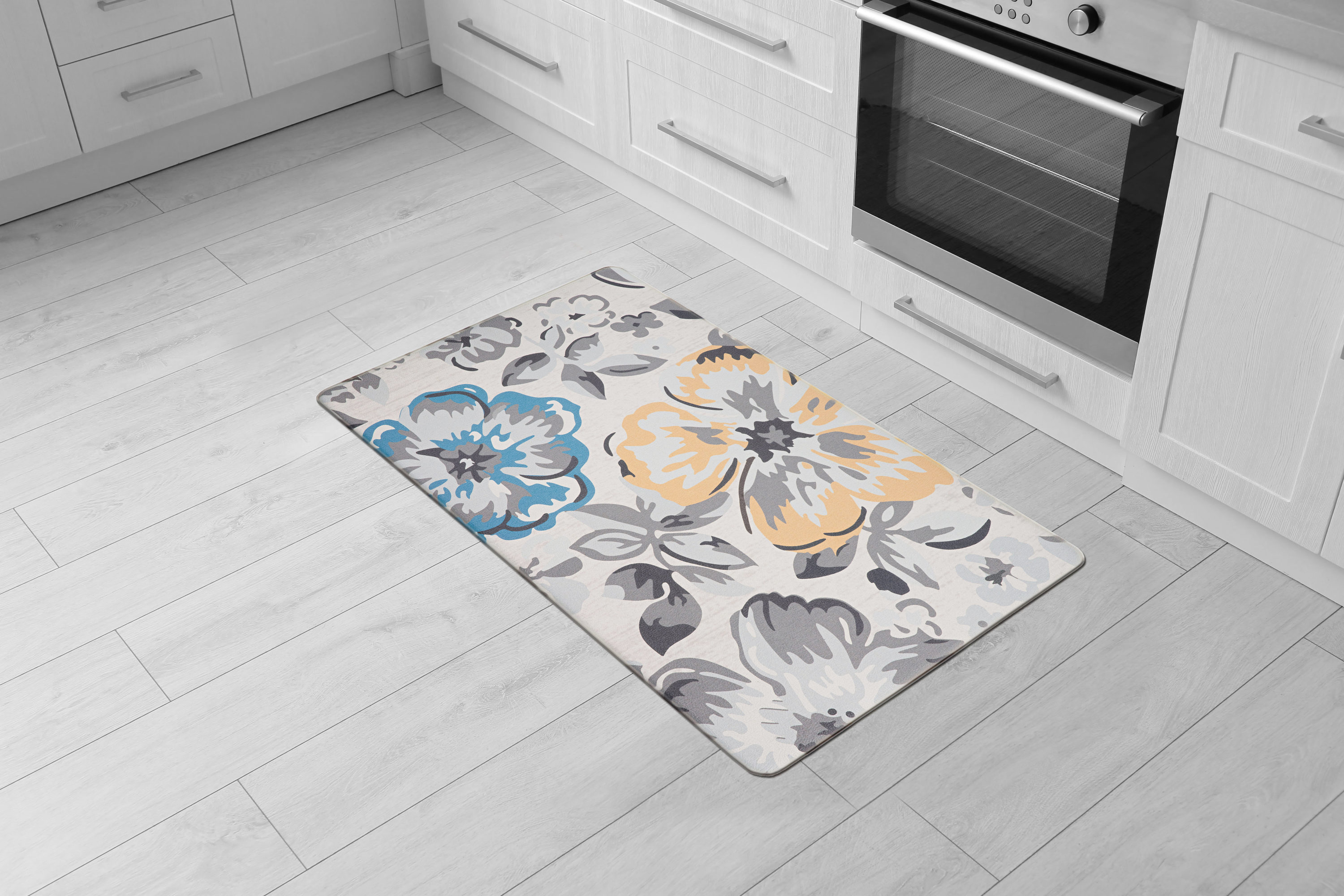 World Rug Gallery 2-ft x 3-ft Cream PVC Rectangular Indoor Decorative Anti-fatigue mat