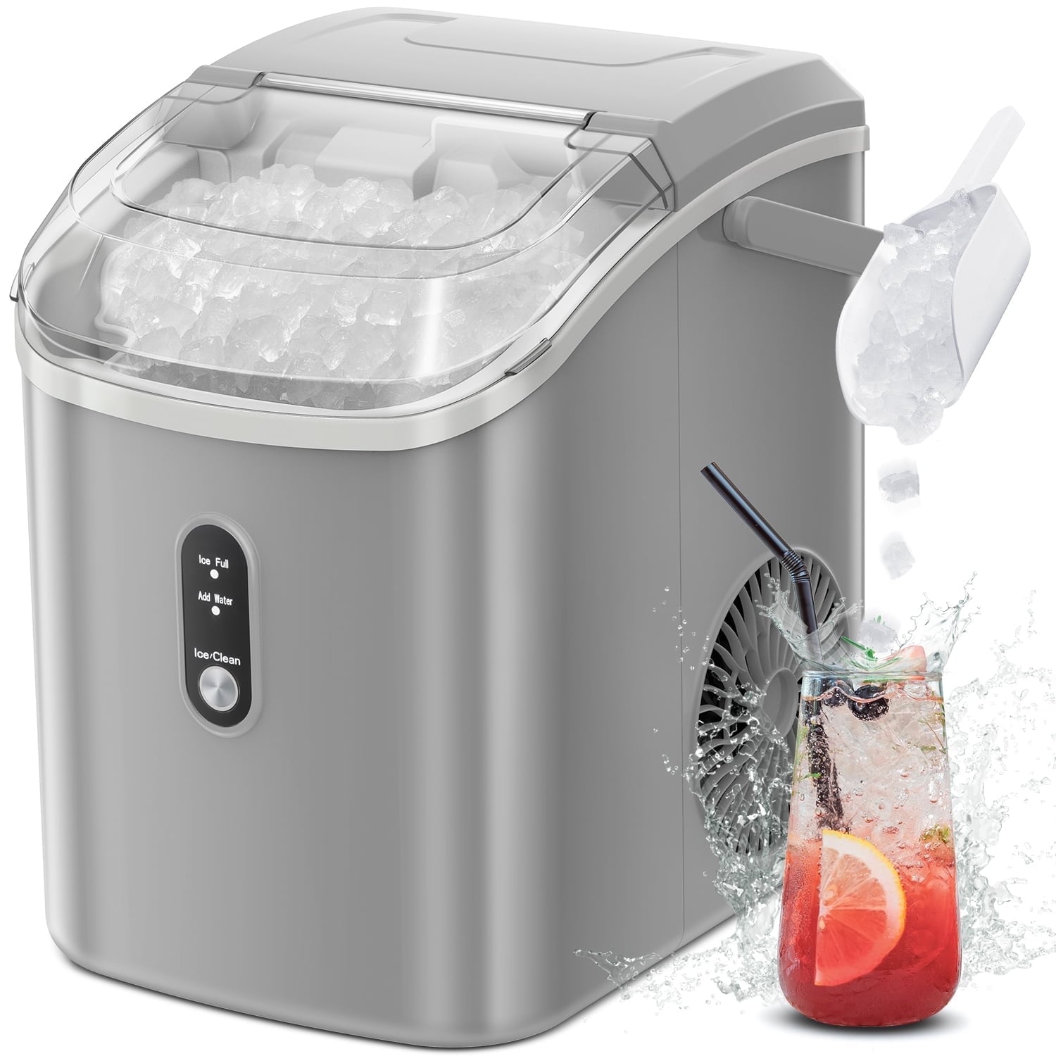 Antarctic Star Z5815NH-GREY 34-lb Ice Per day Countertop or portable Nugget/Pebble Ice Maker ( Grey )