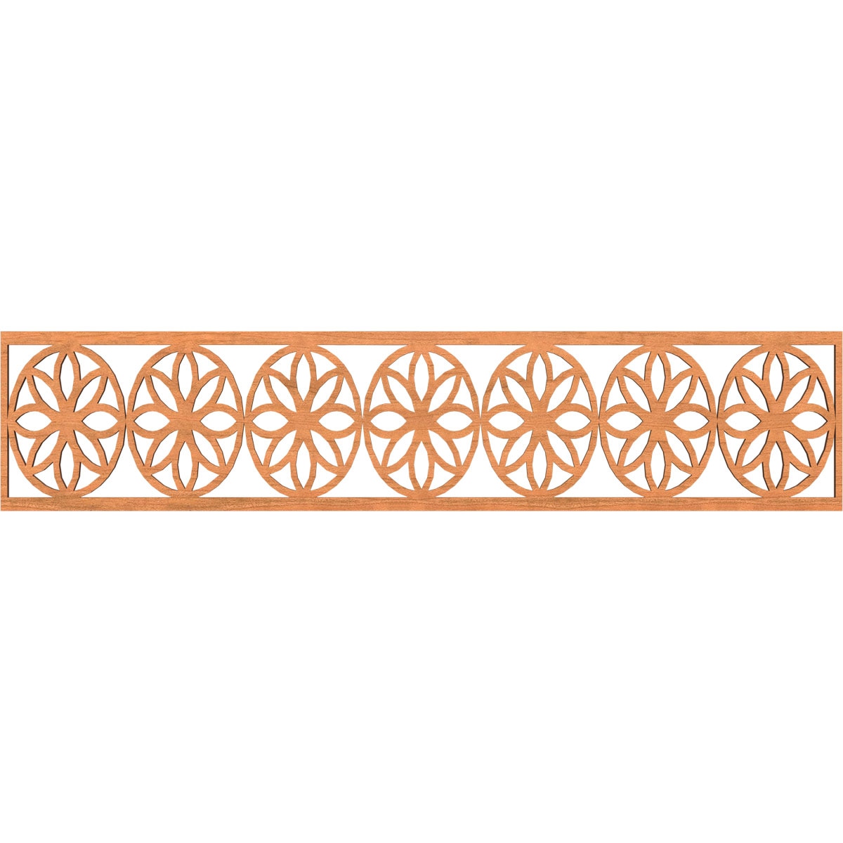Ekena Millwork MLDA10X46BLUCH Blume Fretwork Flat Trim 10-in x 3.9-ft Cherry Brown Unfinished 2156428 Pierced Wall Panel Moulding