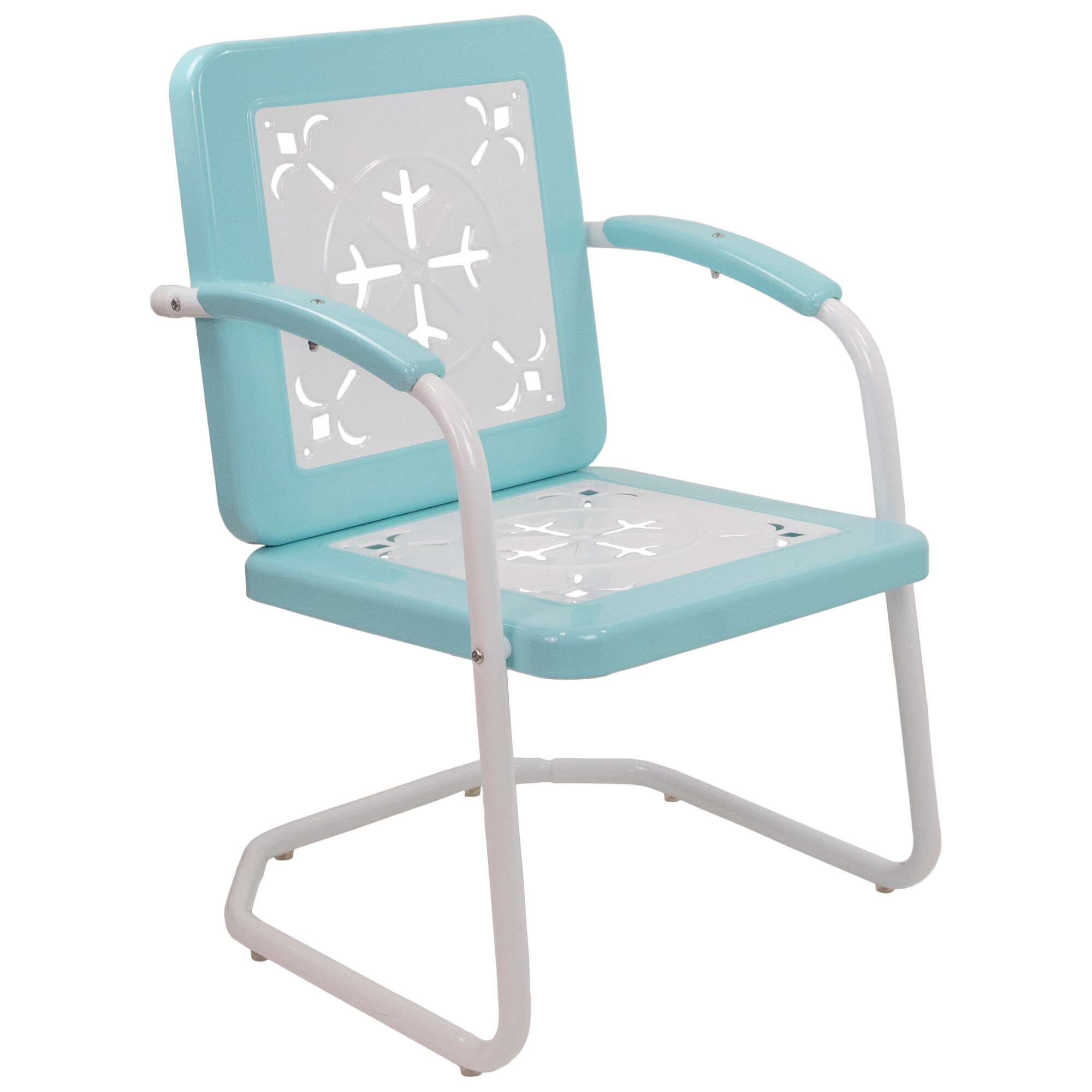 Northlight Blue Stationary Conversation Chair with Solid Seat in the ...