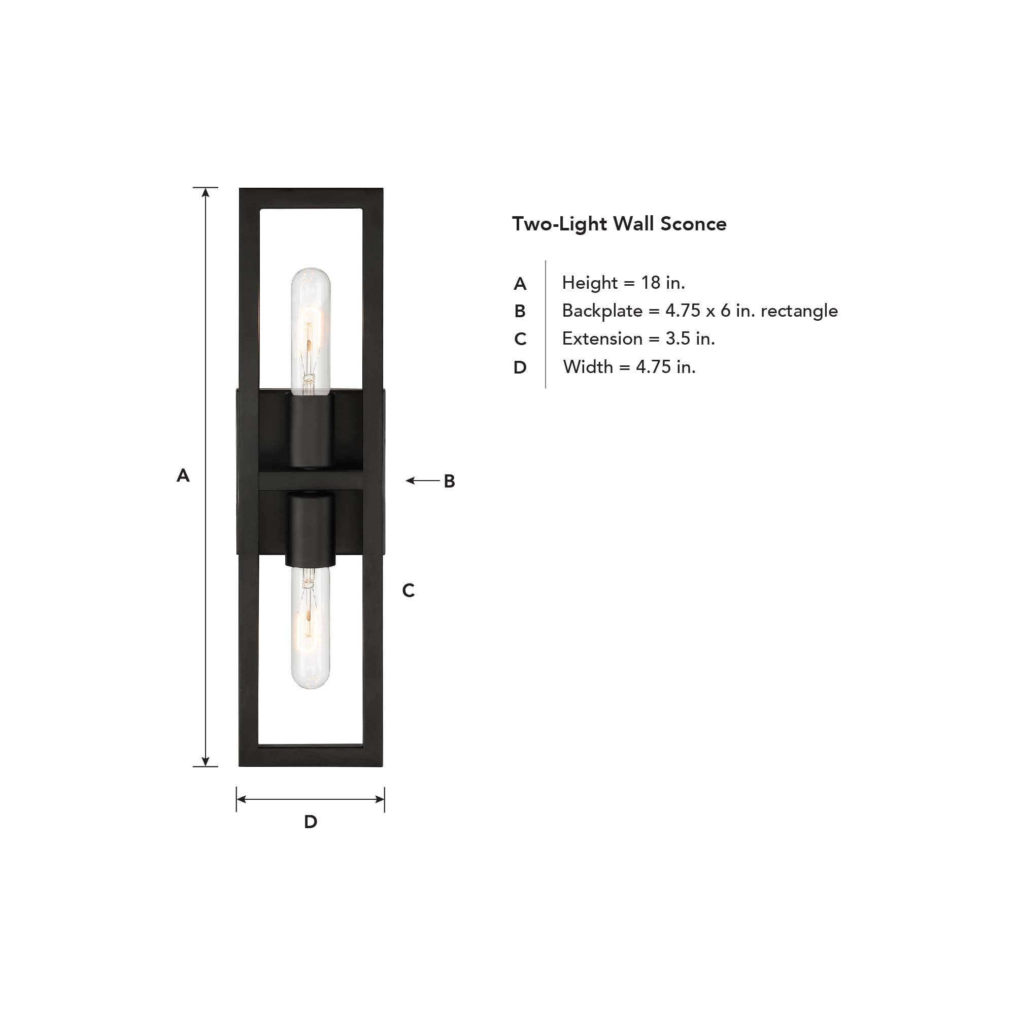 Urban Oasis Matte Black Industrial Dimmable Wall Sconce
