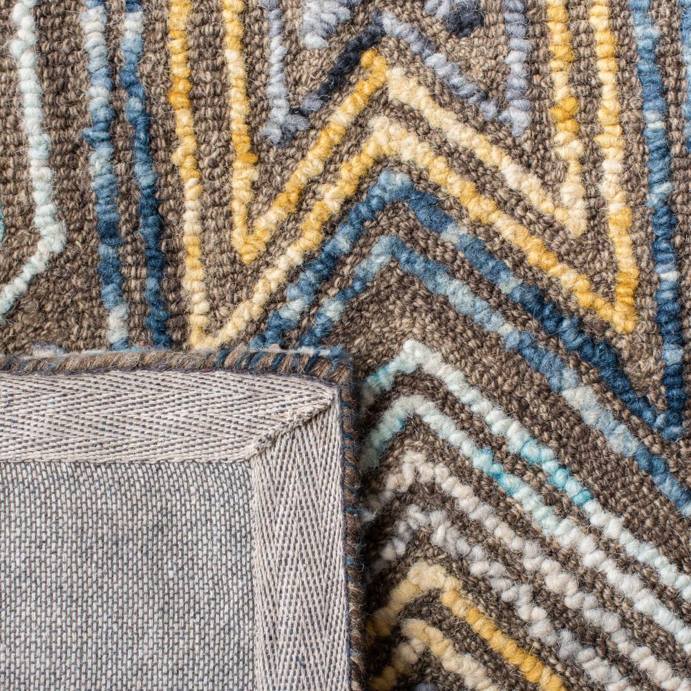 Handmade Gray Wool Tufted Reversible Square Rug, 6'