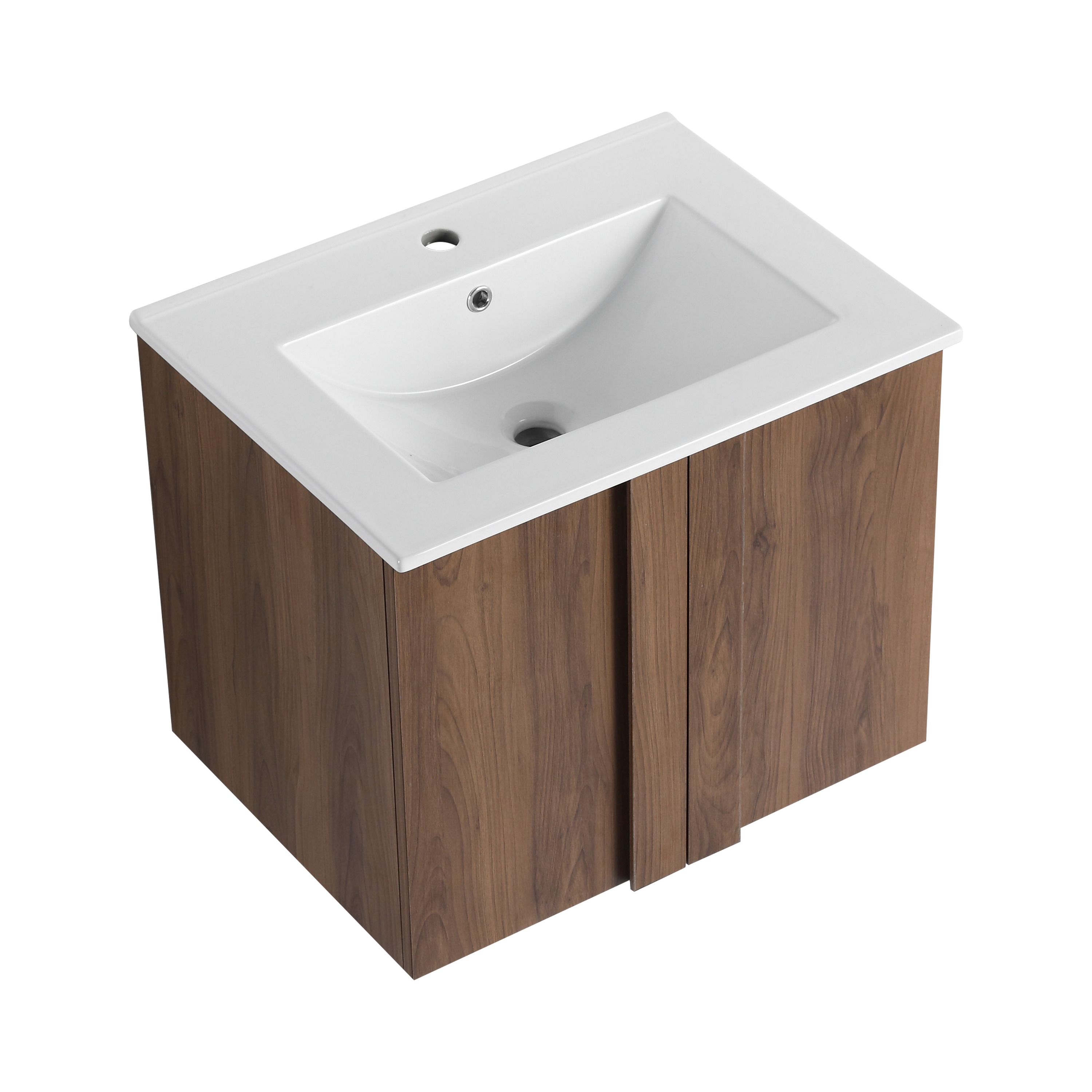 BEARSOLIM Wall-Mounted Floating Bathroom Vanity with Ceramic Sink Combo Soft-Close Doors Space-Saving