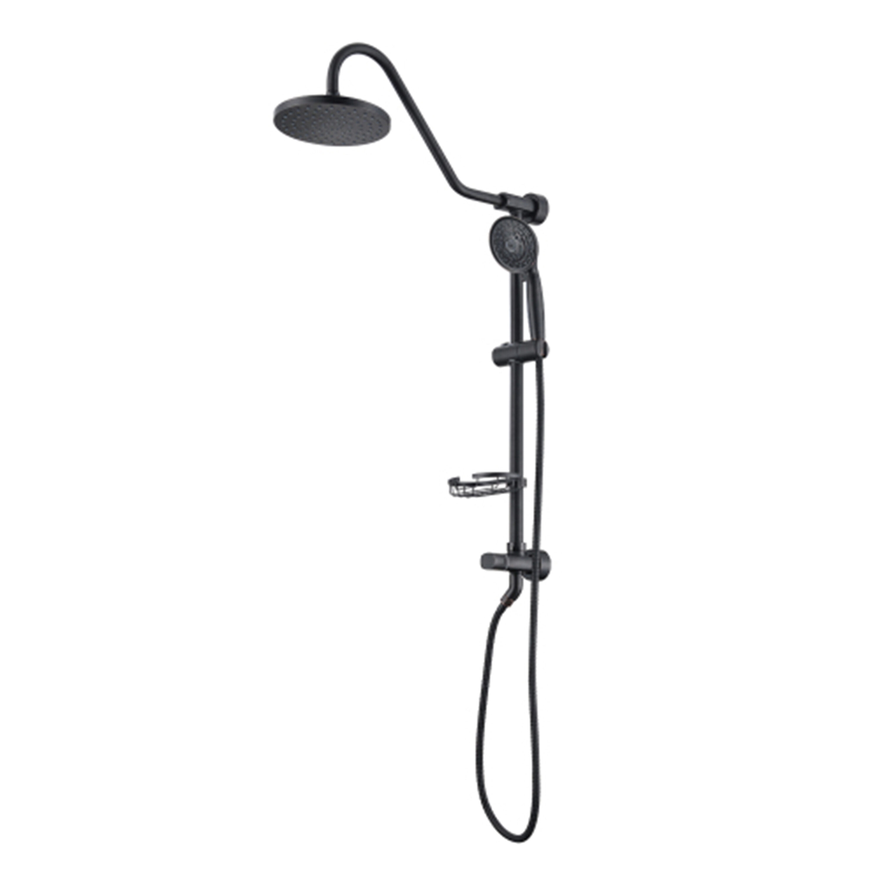 Mondawe MO6006-12MB Oil-Rubbed Bronze 8-Inches Shower Faucet Bar System with 2-way Diverter ( Pressure-balanced
