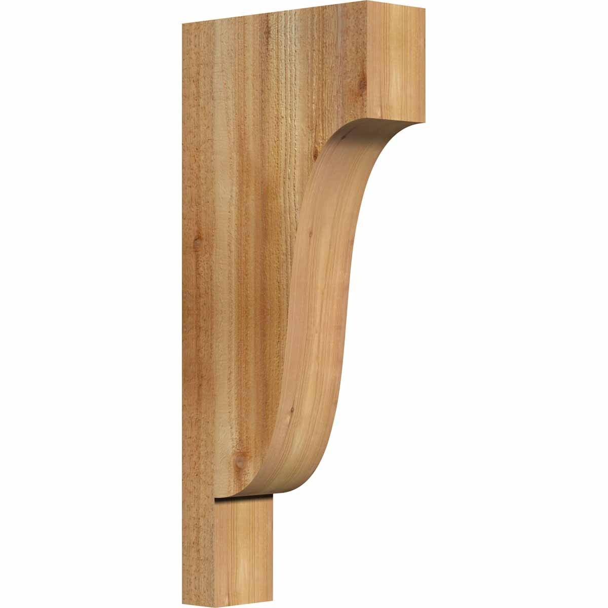 Ekena Millwork COR04X12X28NEW00RWR 4-in x 12-in x 28-in Newport Unfinished Western red cedar Wood Paintable/Stainable Corbel