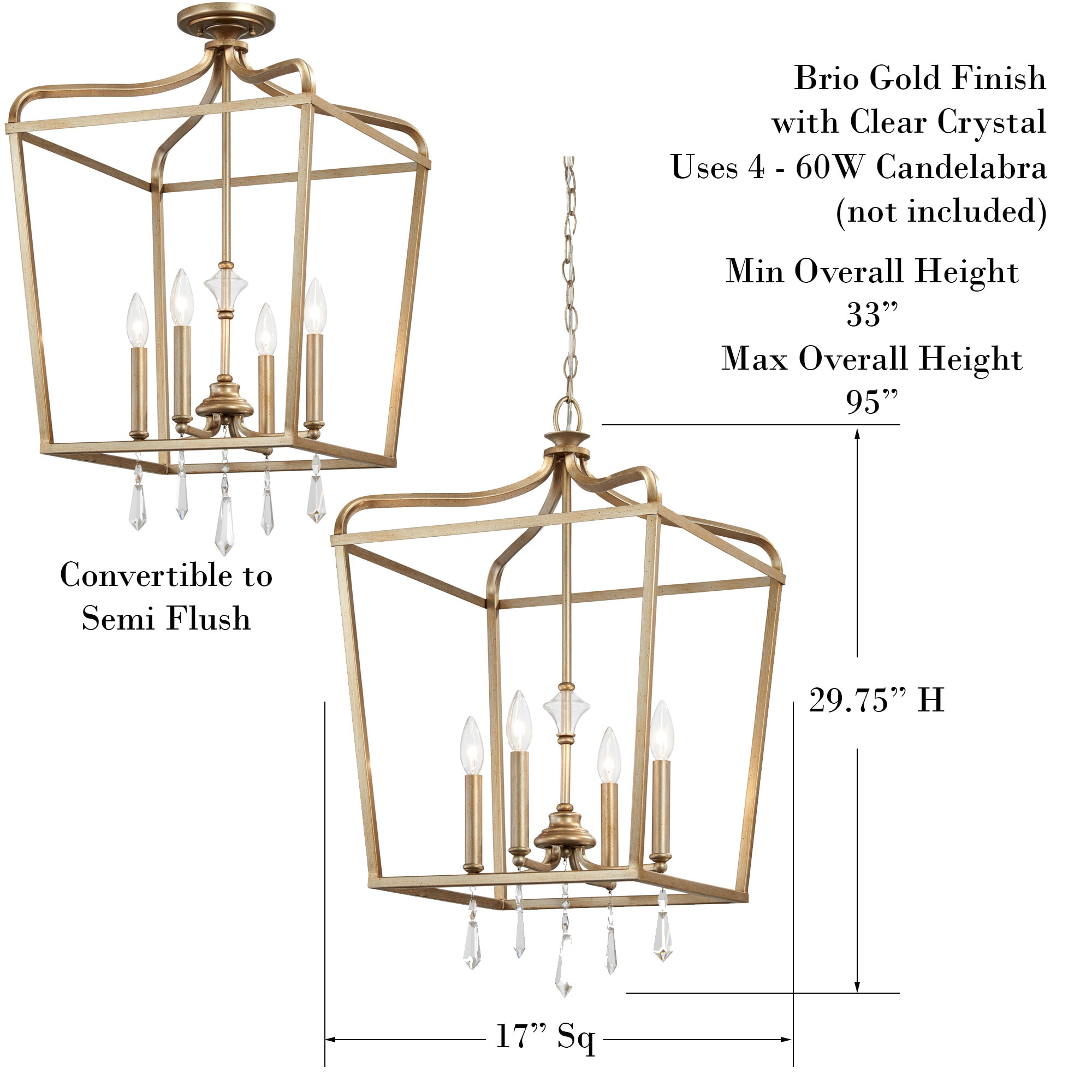 Minka Lavery Laurel Estate 4-light Brio Gold Traditional Lantern 