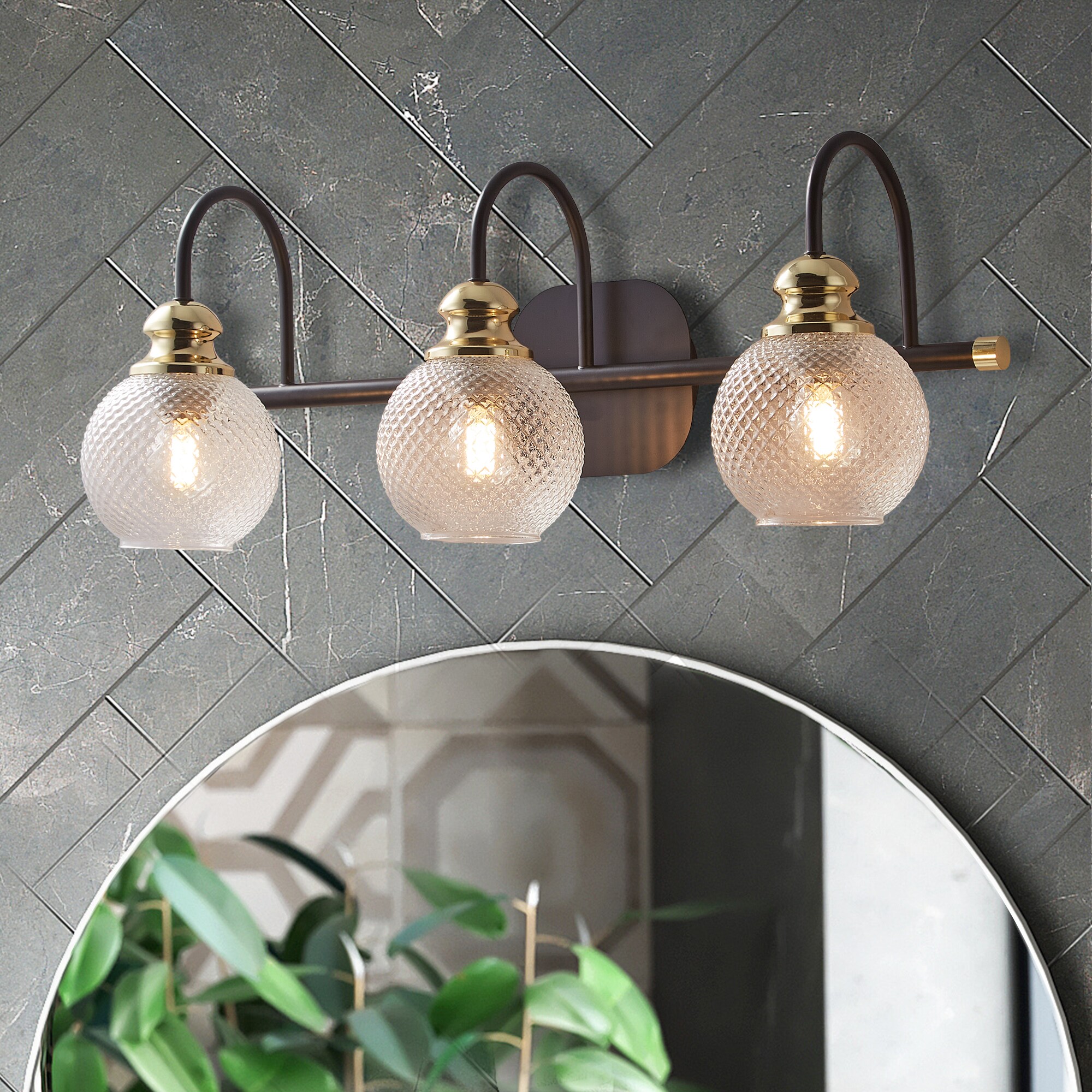 Bayfeve BFXB-1306A26 Wall Lighting 22.5-in 3 -Light Antique Black Traditional Vanity light