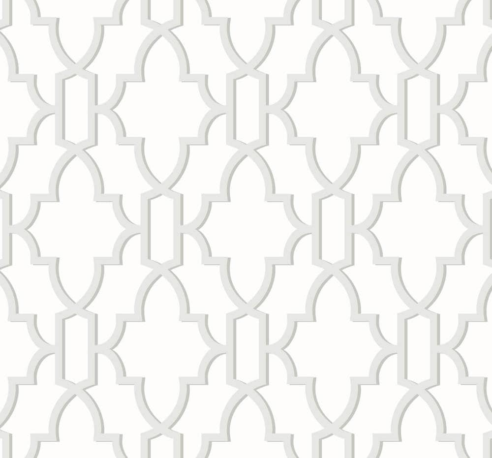 NextWall LN21105 Luxe Haven 40.5-Sq. Feet Harbor Mist Vinyl Geometric Self-adhesive Peel and Stick Wallpaper