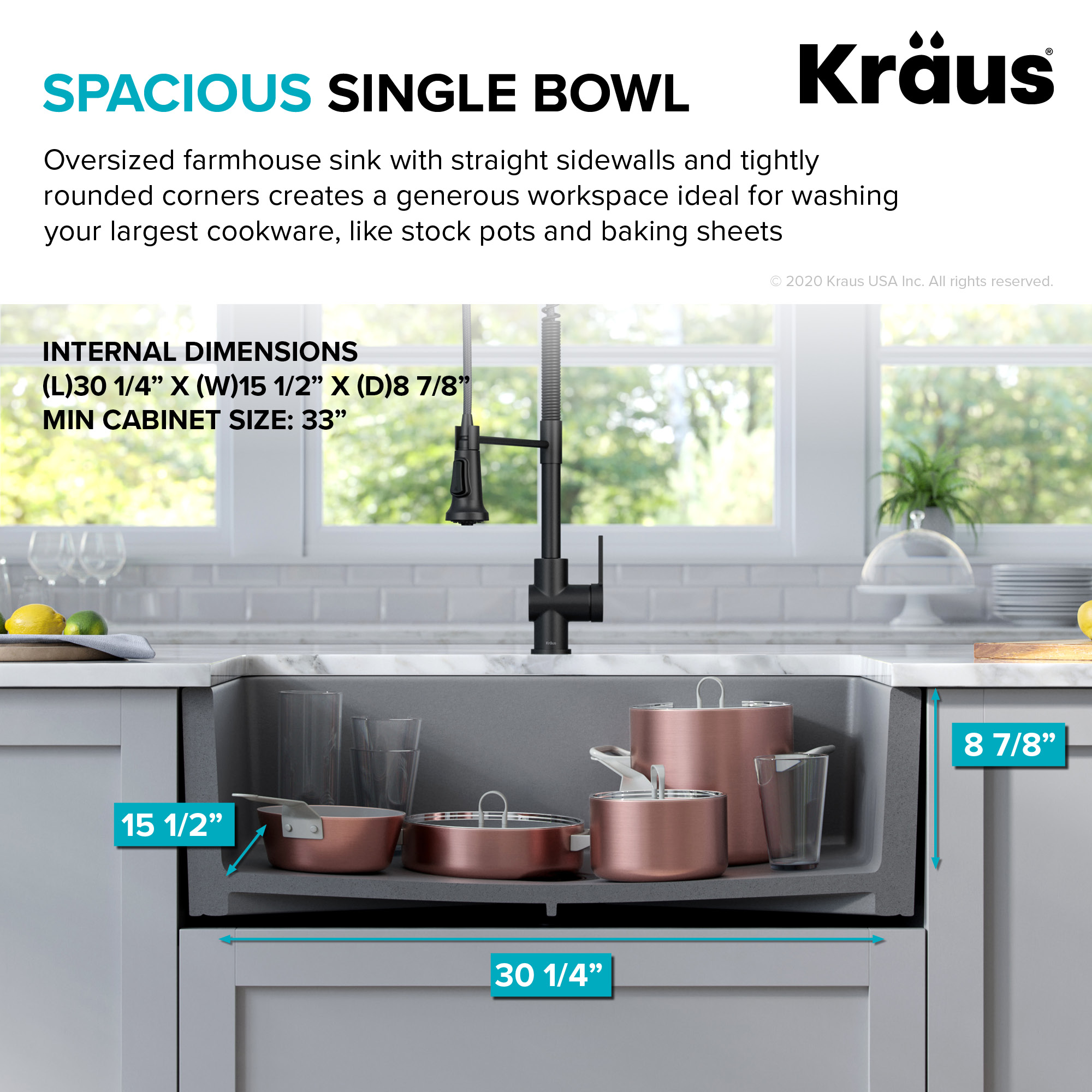 Kraus KFR1-33MGR Kitchen-Sinks - View #8
